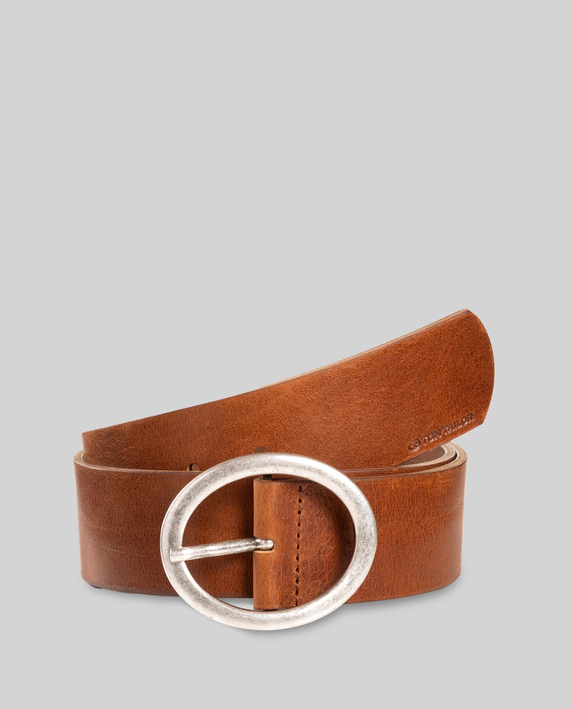 TTRUBY leather belt with oval pin buckle - light brown uni - Front product view