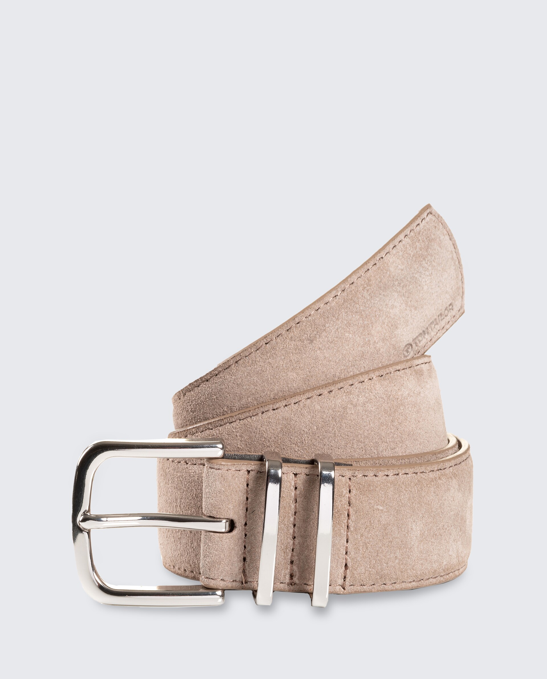 TTMILLIE Ledergürtel mit abgerundeter Dornschließe - taupe uni - Vorder-Produkt-Ansicht