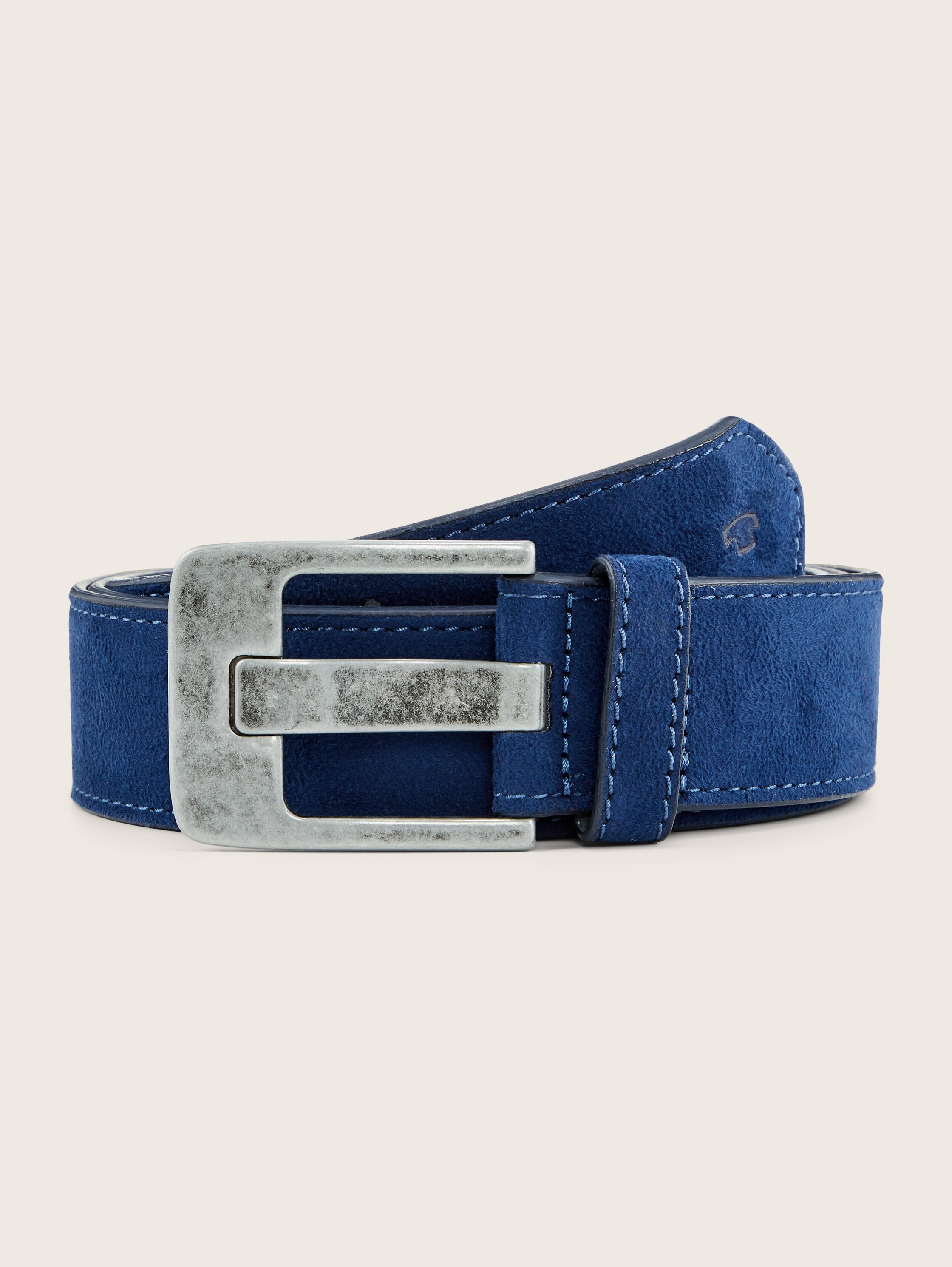 Plus - Ledergürtel im Vintage-Look - blau - 