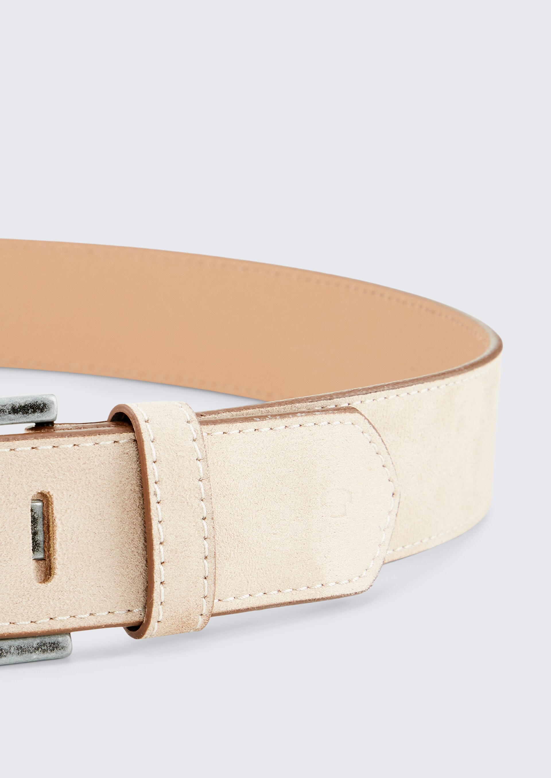 TTLUCY Plus Size - Velourledergürtel mit eckiger Dornschließe - taupe uni - Produkt-Ansicht von oben 