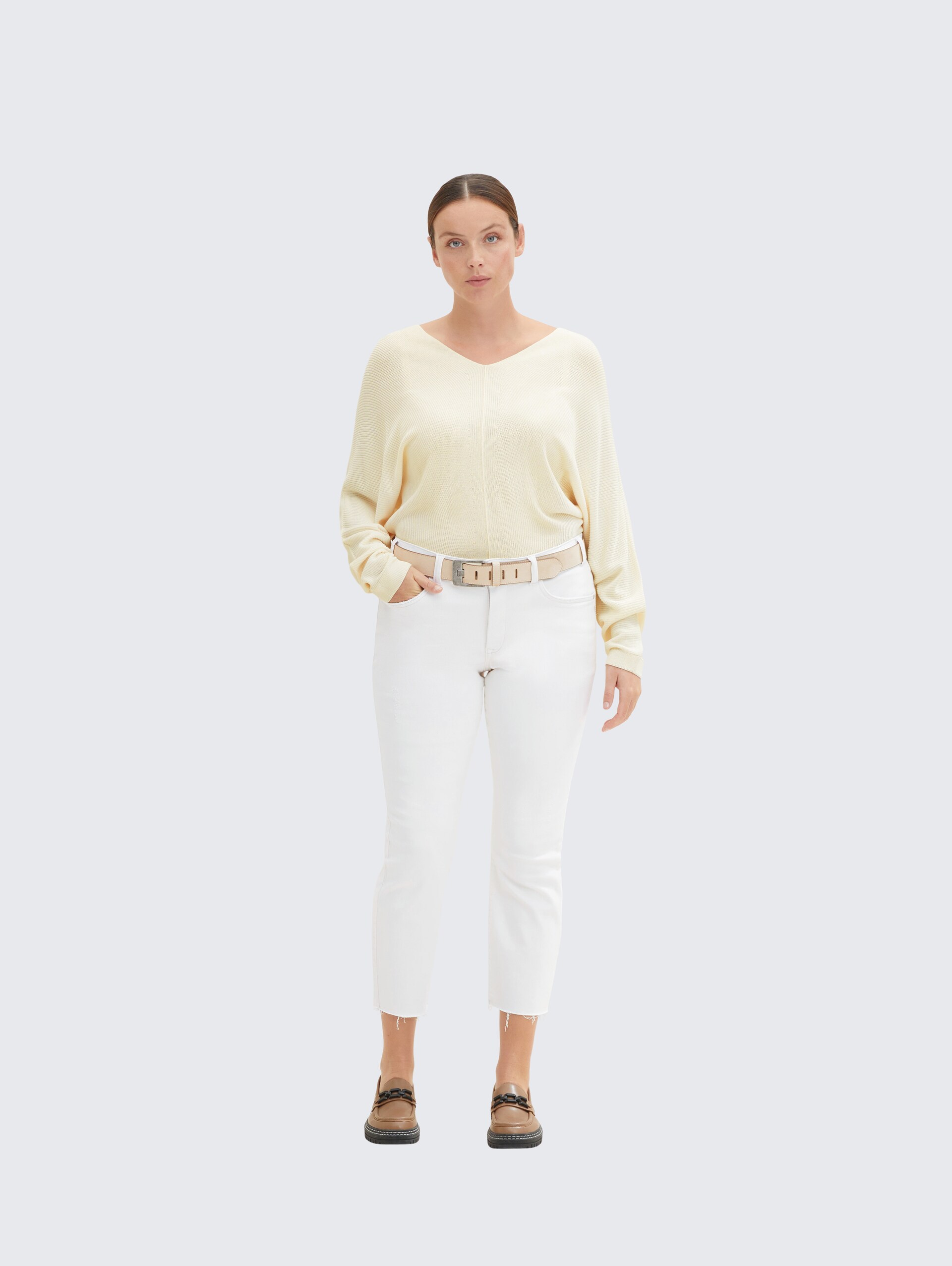 TTLUCY Plus Size - Velourledergürtel mit eckiger Dornschließe - taupe uni