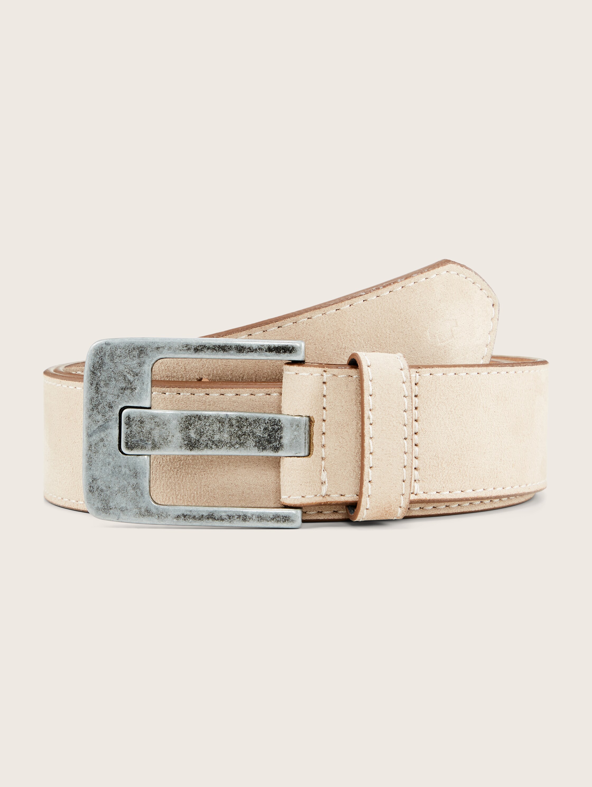 Plus - Ledergürtel im Vintage-Look - beige - 