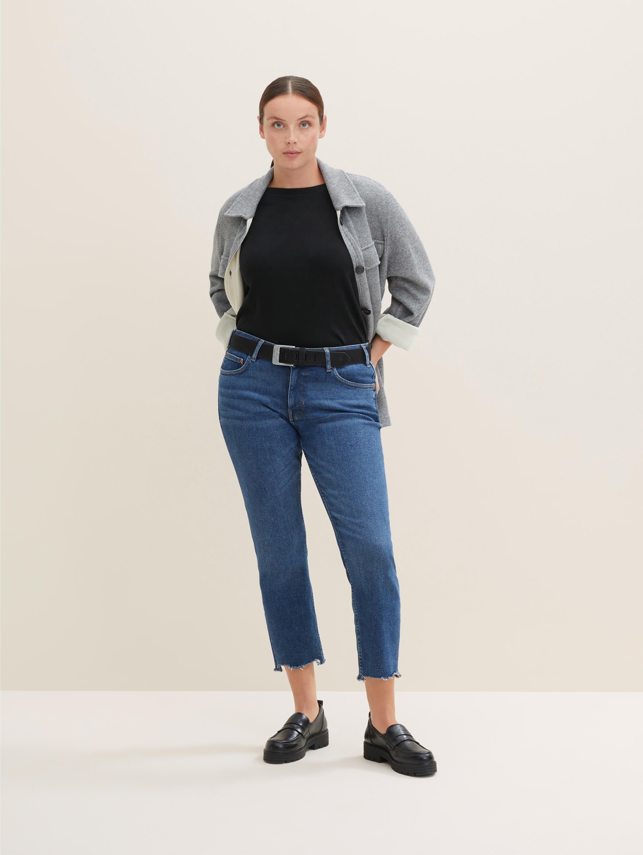 Plus - Ledergürtel im Vintage-Look - 1