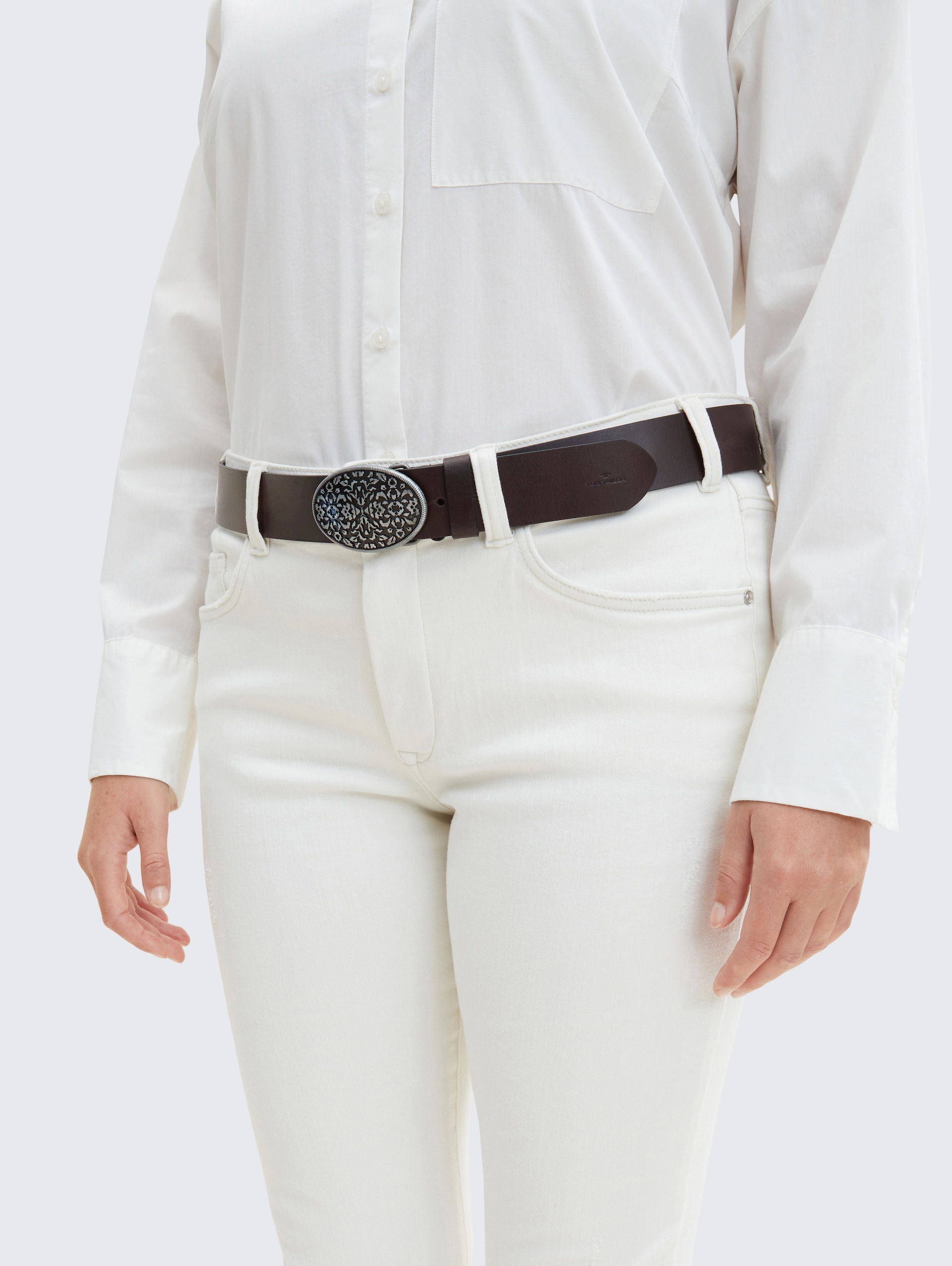 TTTAYLOR Plus Size - Ledergürtel mit Koppelschließe - brown uni