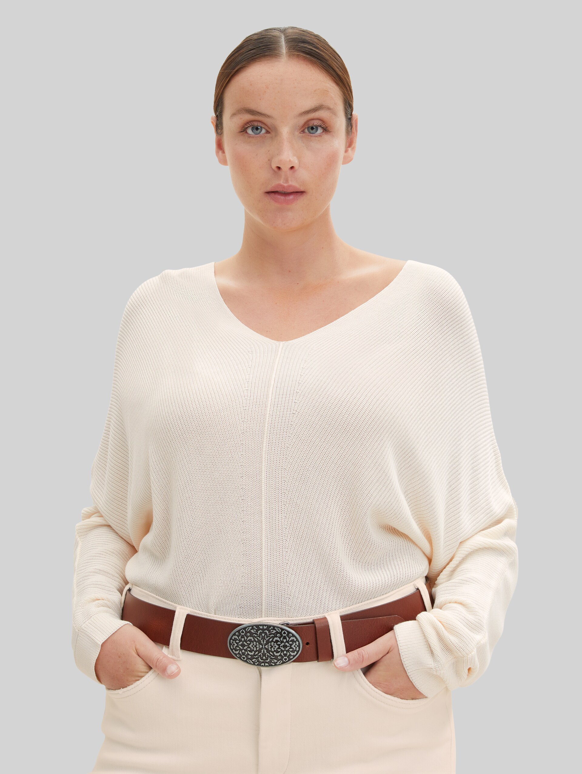TTTAYLOR Plus Size - Leather belt with belt buckle - light brown uni