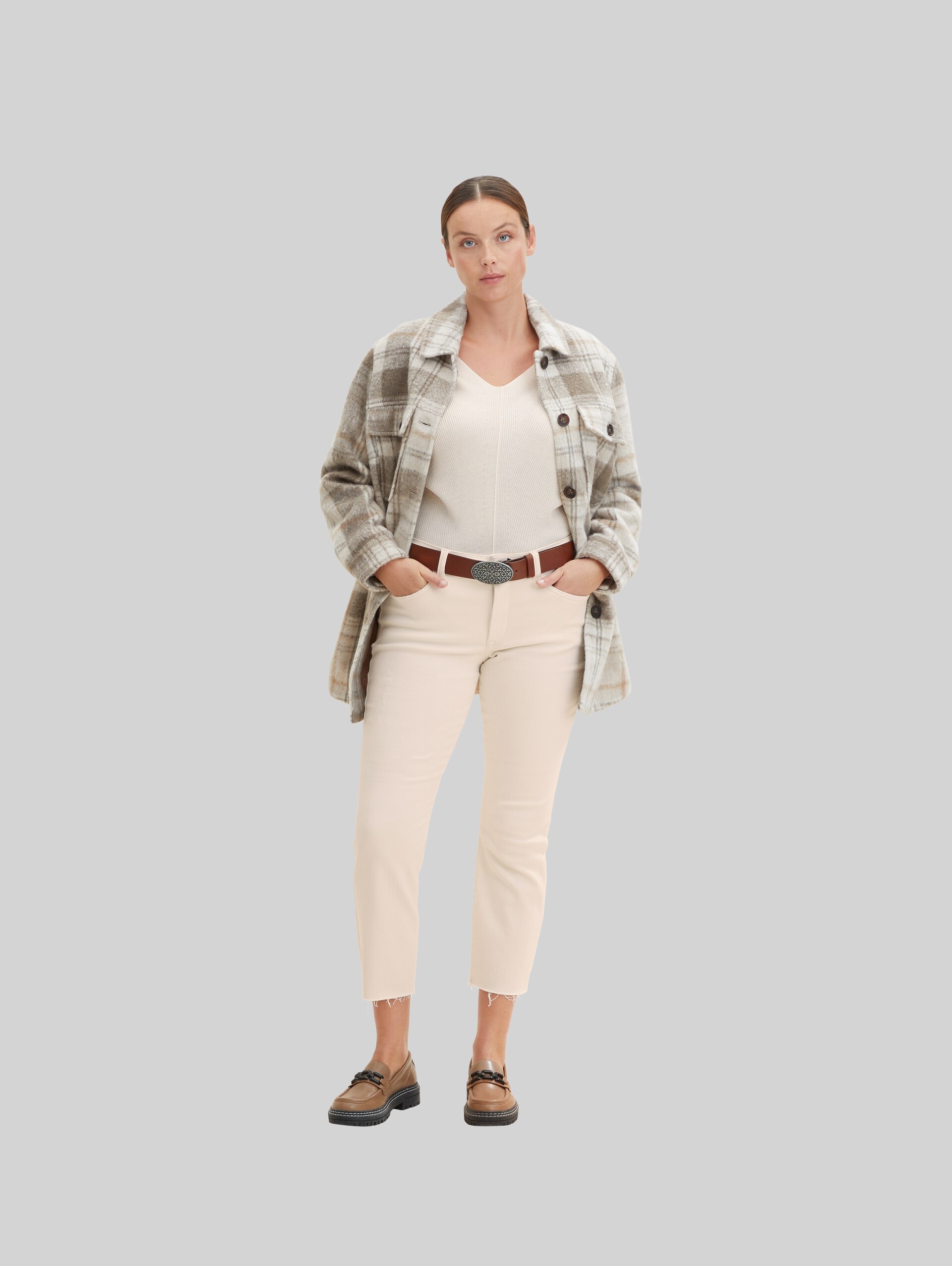 TTTAYLOR Plus Size - Leather belt with belt buckle - light brown uni