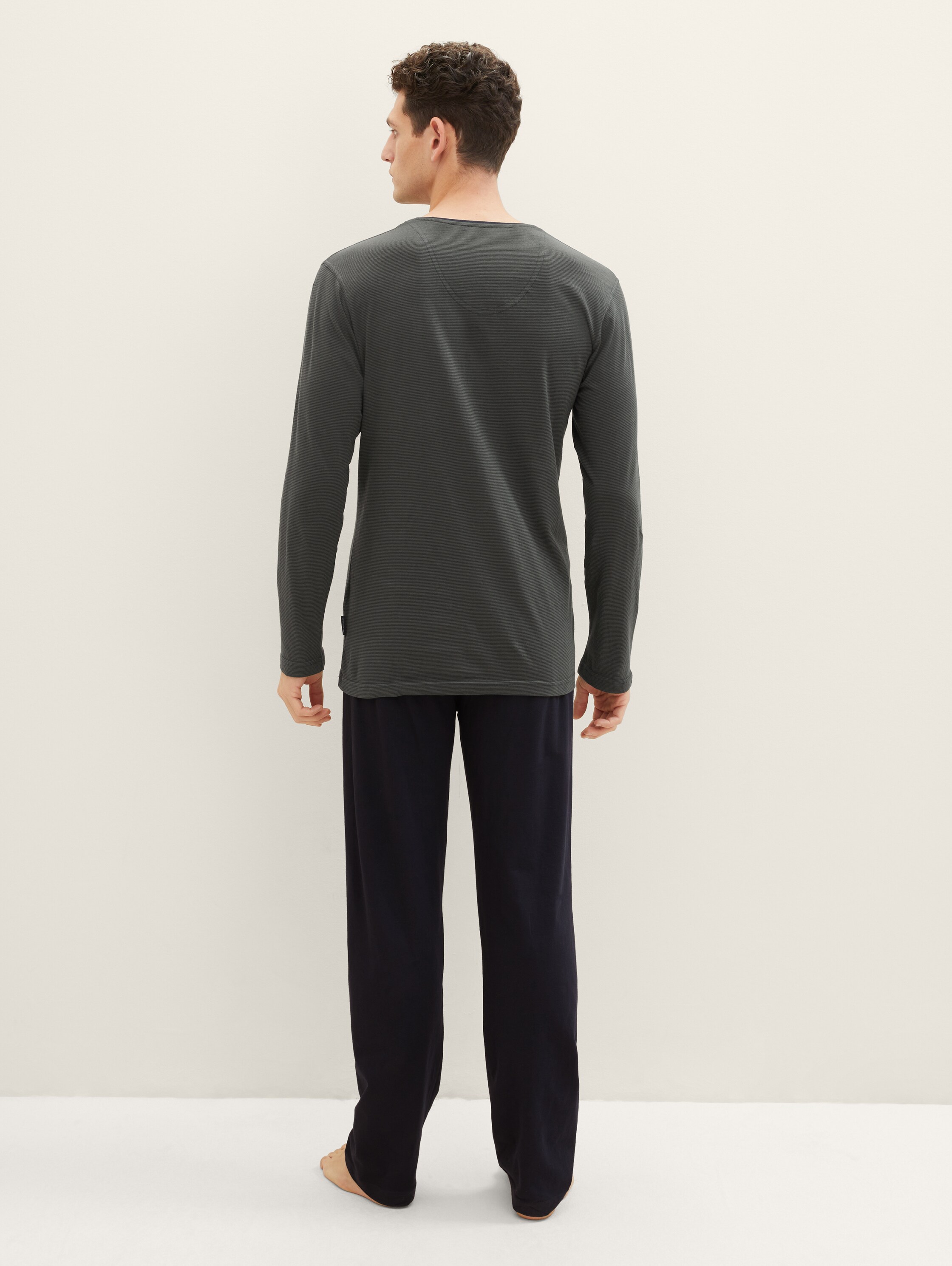 Katoenen pyjamaset - greendarkhorizontalstripe - 