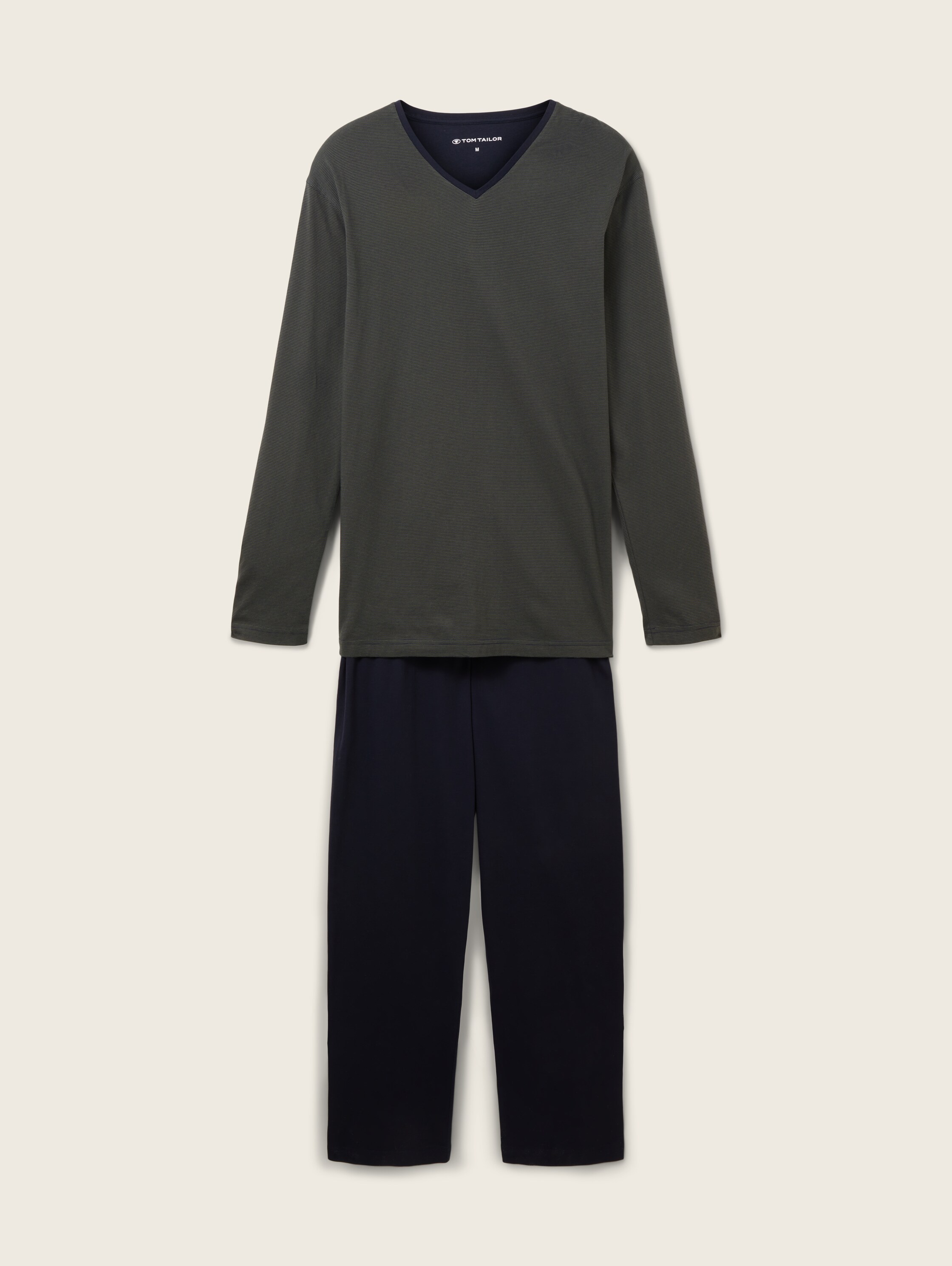 Katoenen pyjamaset - greendarkhorizontalstripe - 