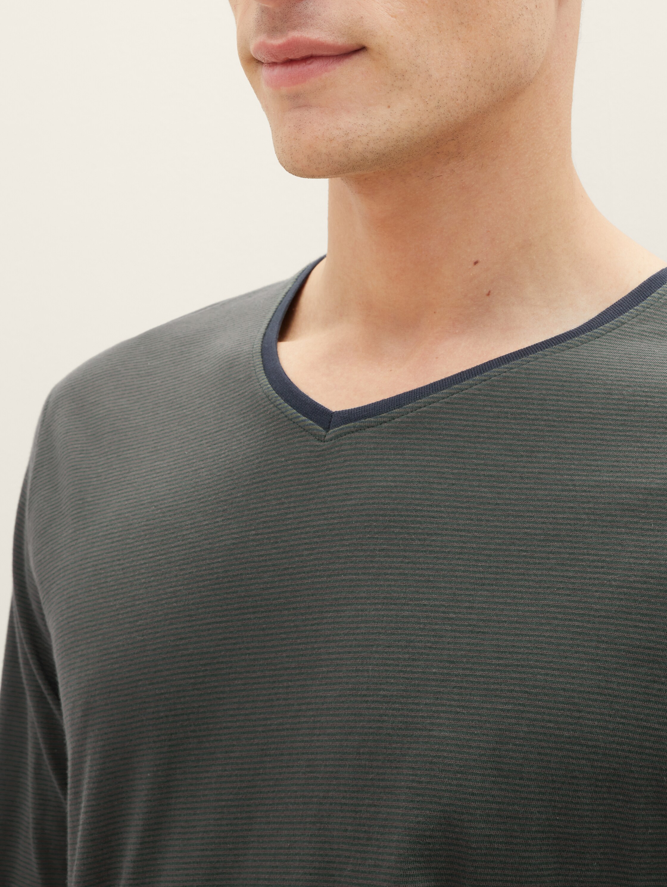 Katoenen pyjamaset - greendarkhorizontalstripe - 