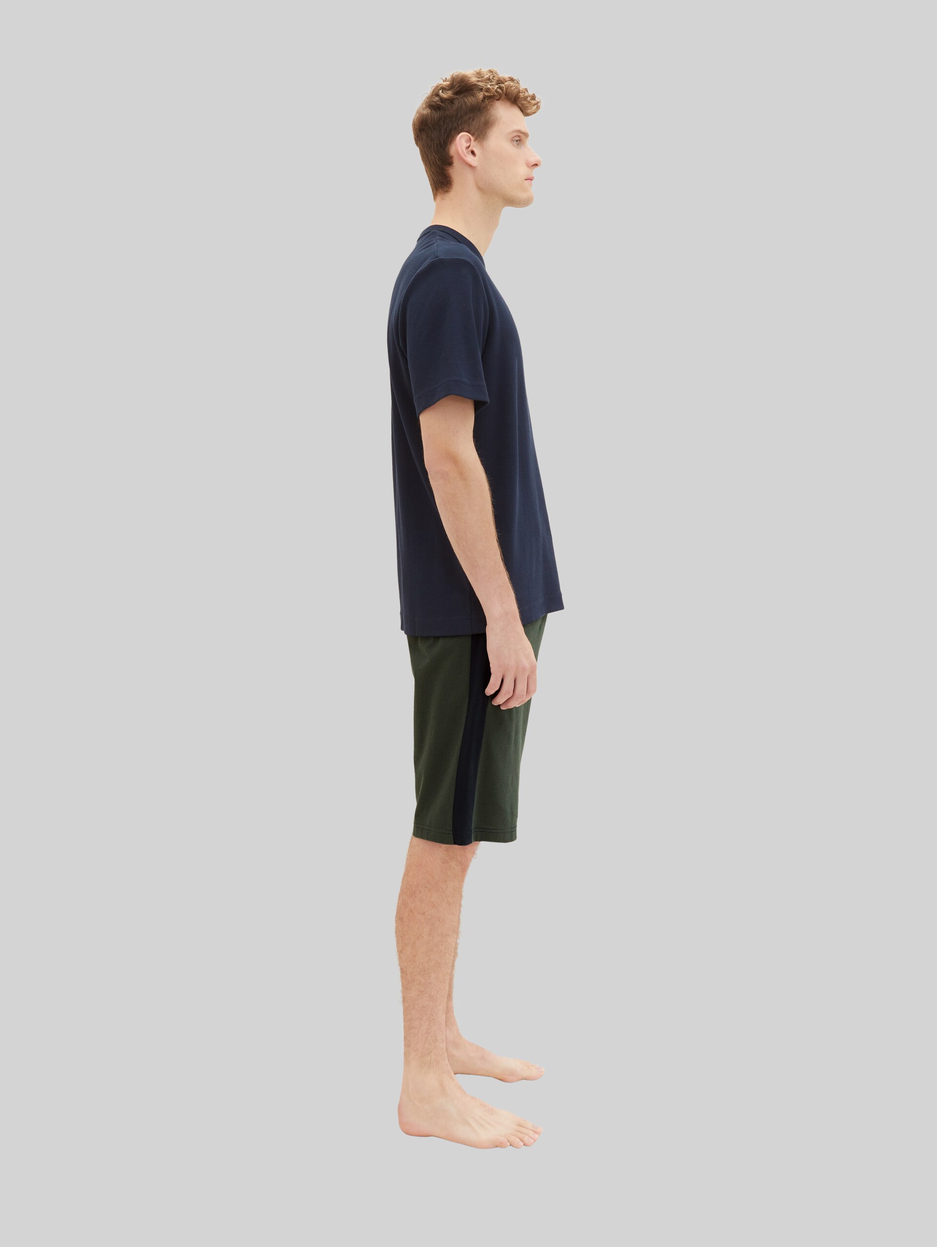 striped pyjama bottoms - grün dunkel Ringel