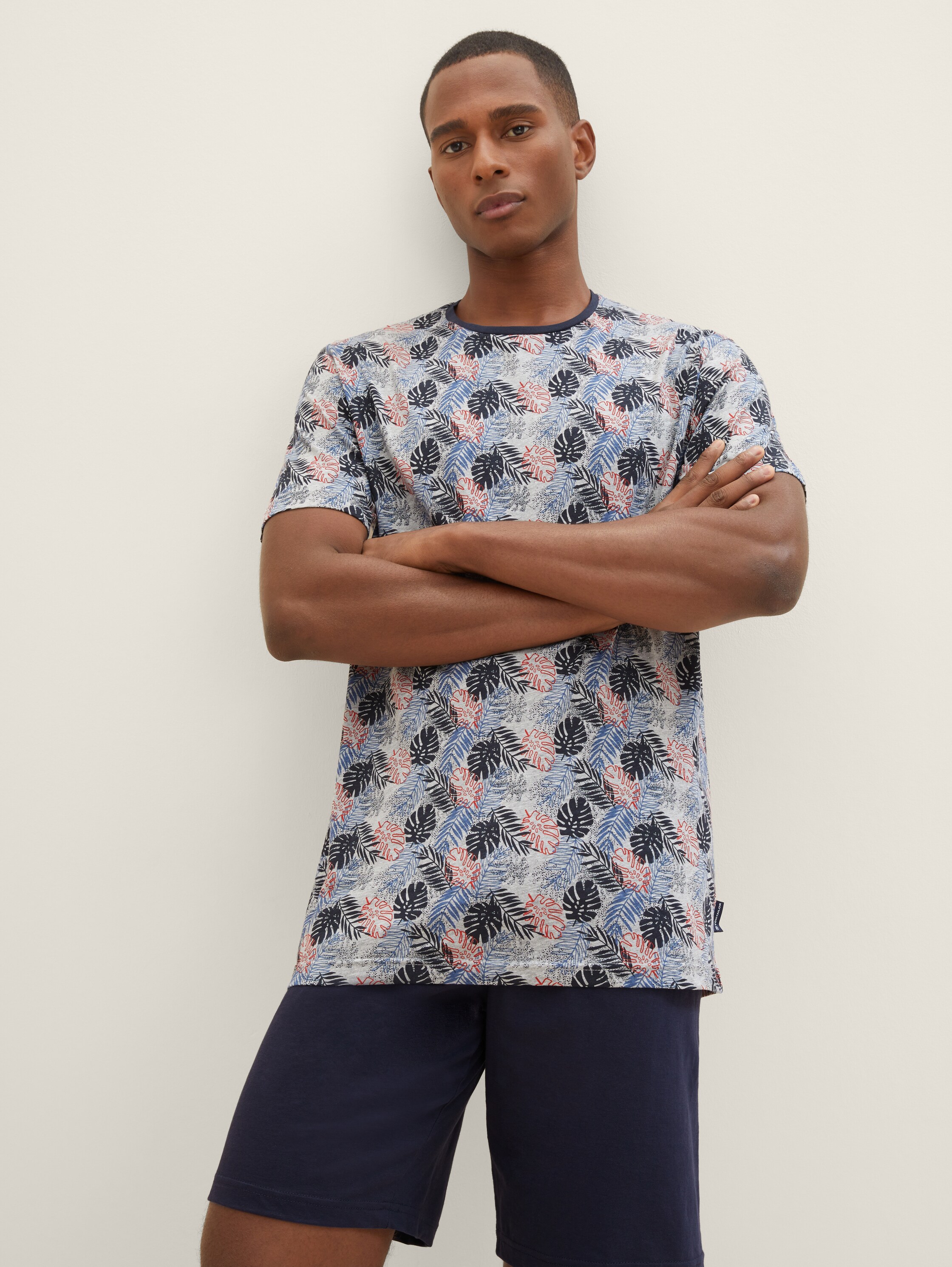 Gemusterter Kurz-Pyjama - white allover