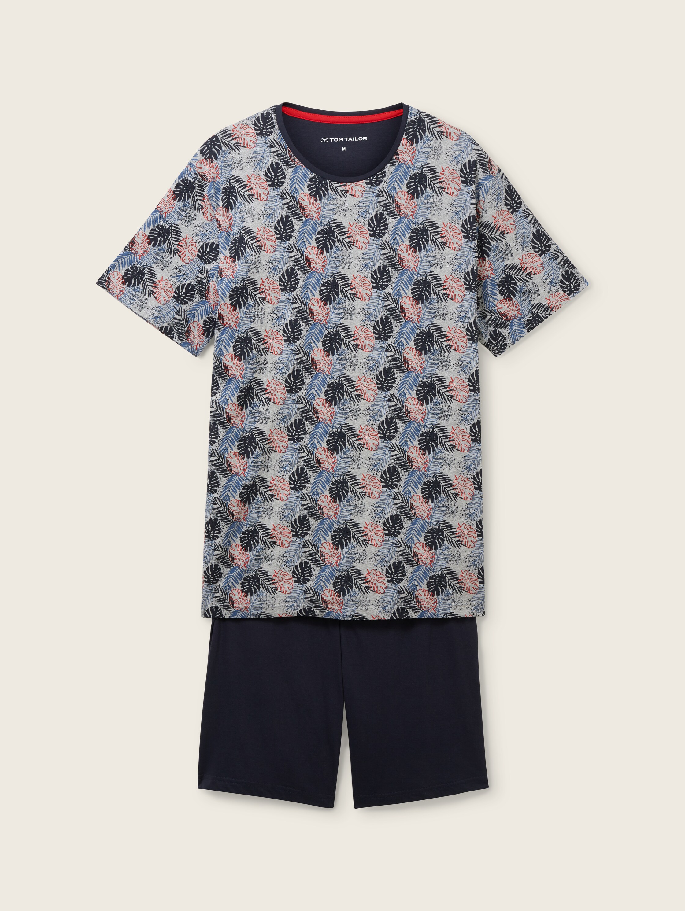 Gemusterter Kurz-Pyjama - white allover - Vorder-Produkt-Ansicht