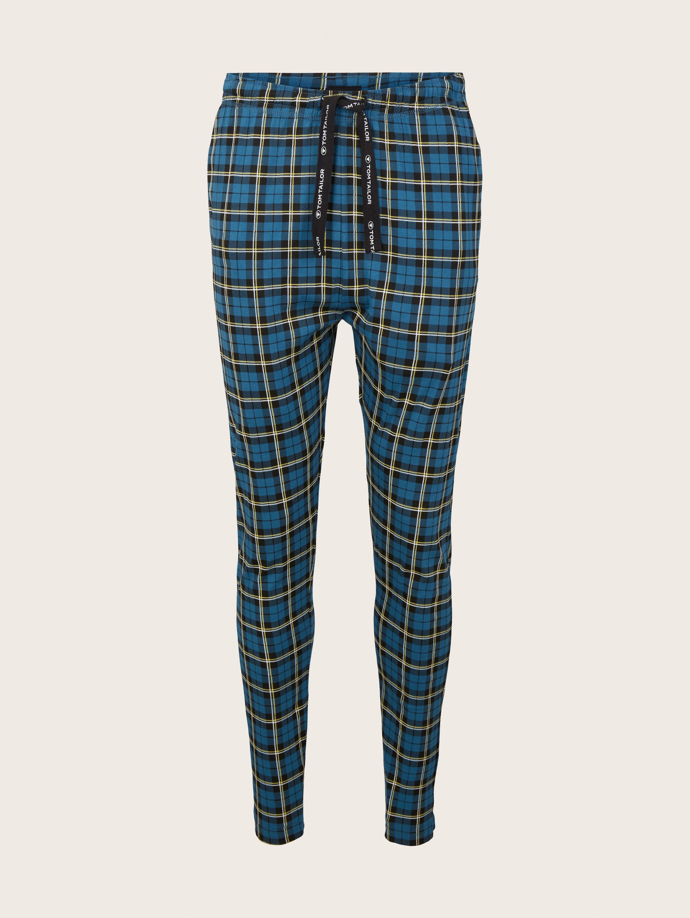 Checked pyjama trousers - blue-medium-check - Front product view
