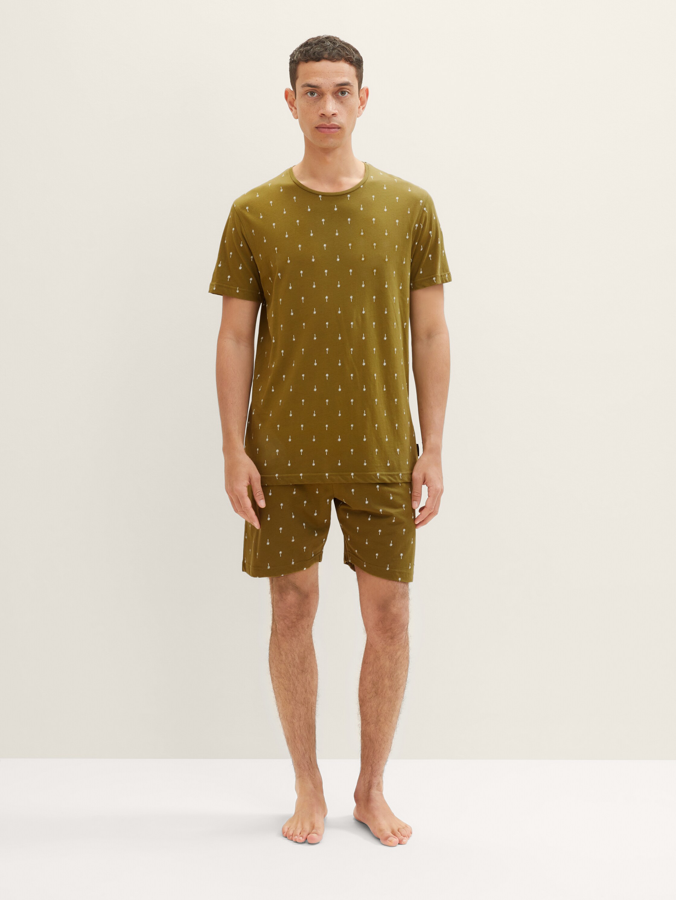Kurz-Pyjama mit Palmenprint - 2