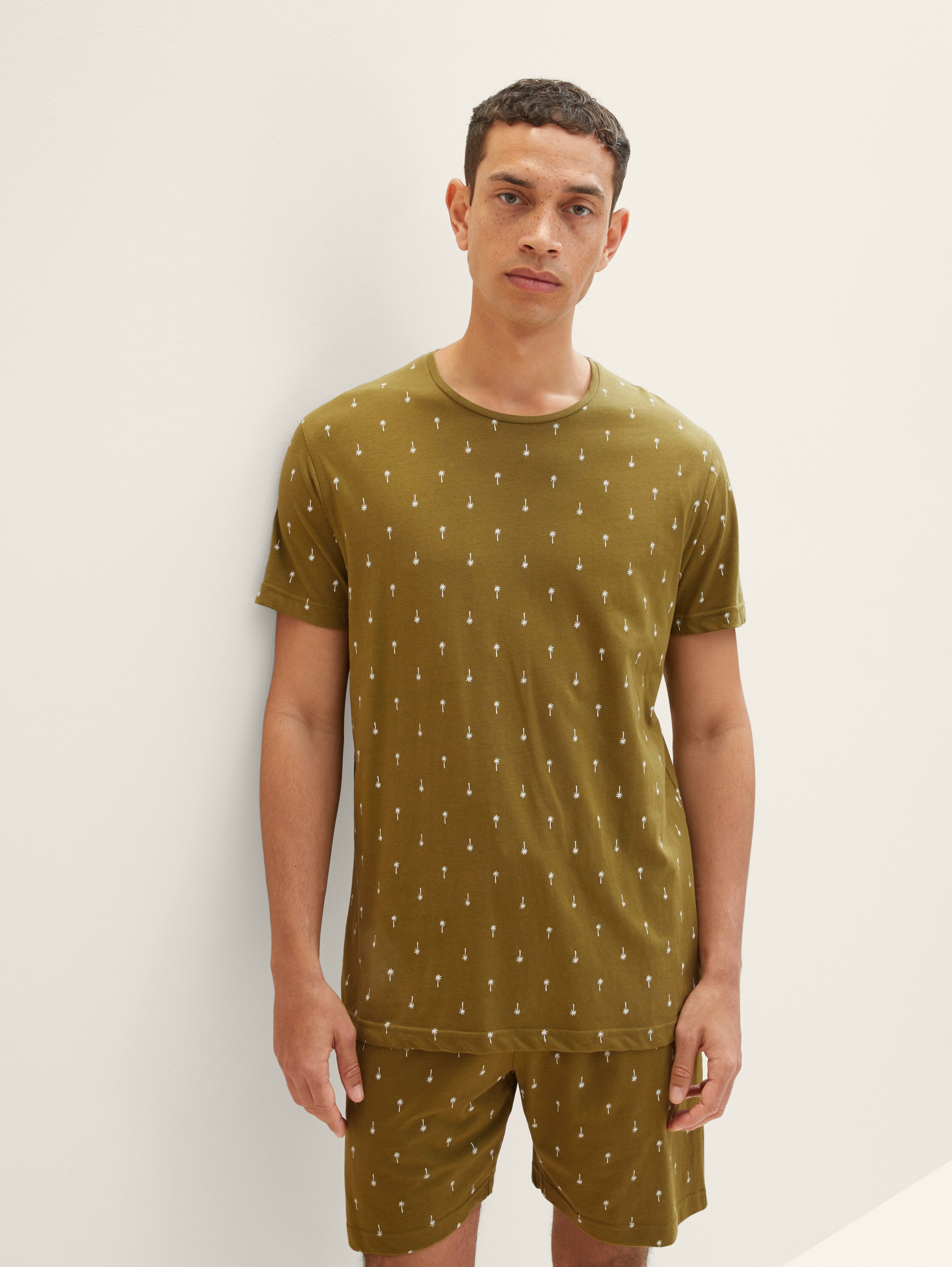Kurz-Pyjama mit Palmenprint - 5