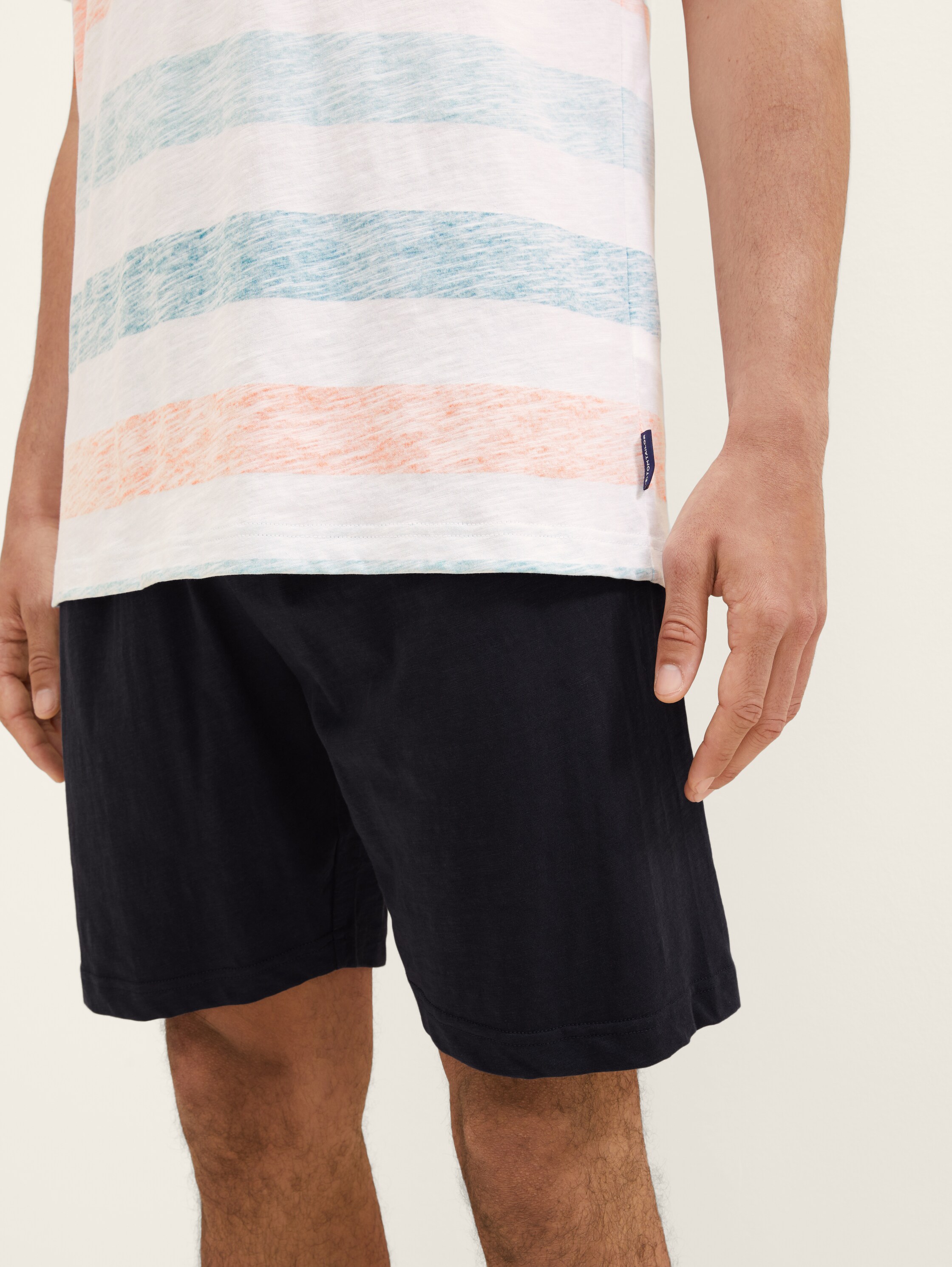 Striped short pyjamas - white-medium-horizontal stripe