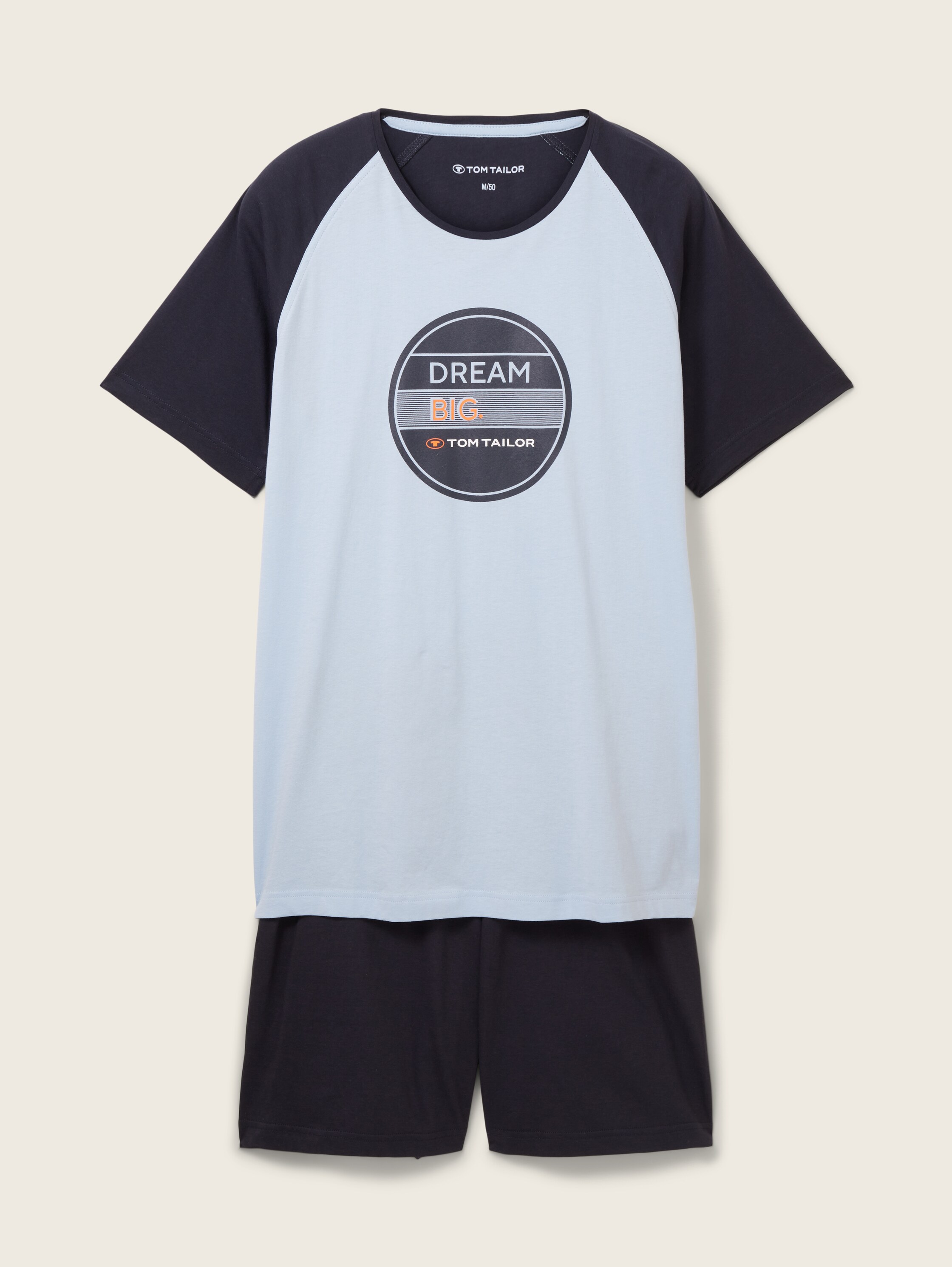 Short pyjamas with a print - blue-medium-solid - Front product view