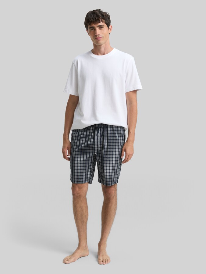 Pyjama-Shorts aus Baumwolle mit Karomuster von Men, green-dark-check