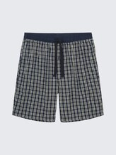 Bermuda en coton avec motif à carreaux - green-dark-check - Vue de face du produit