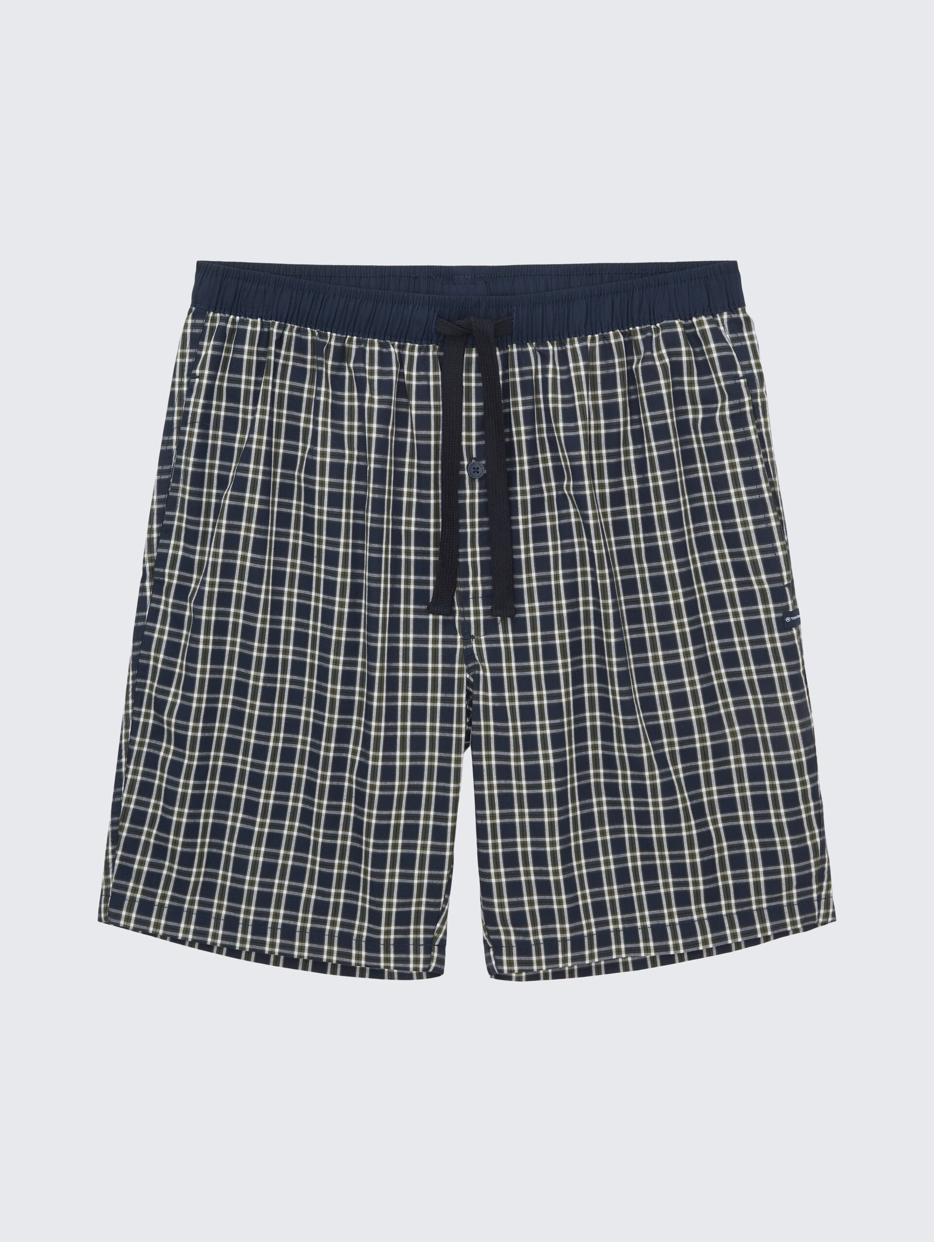 Pyjama-Shorts aus Baumwolle mit Karomuster - green-dark-check - Vorder-Produkt-Ansicht
