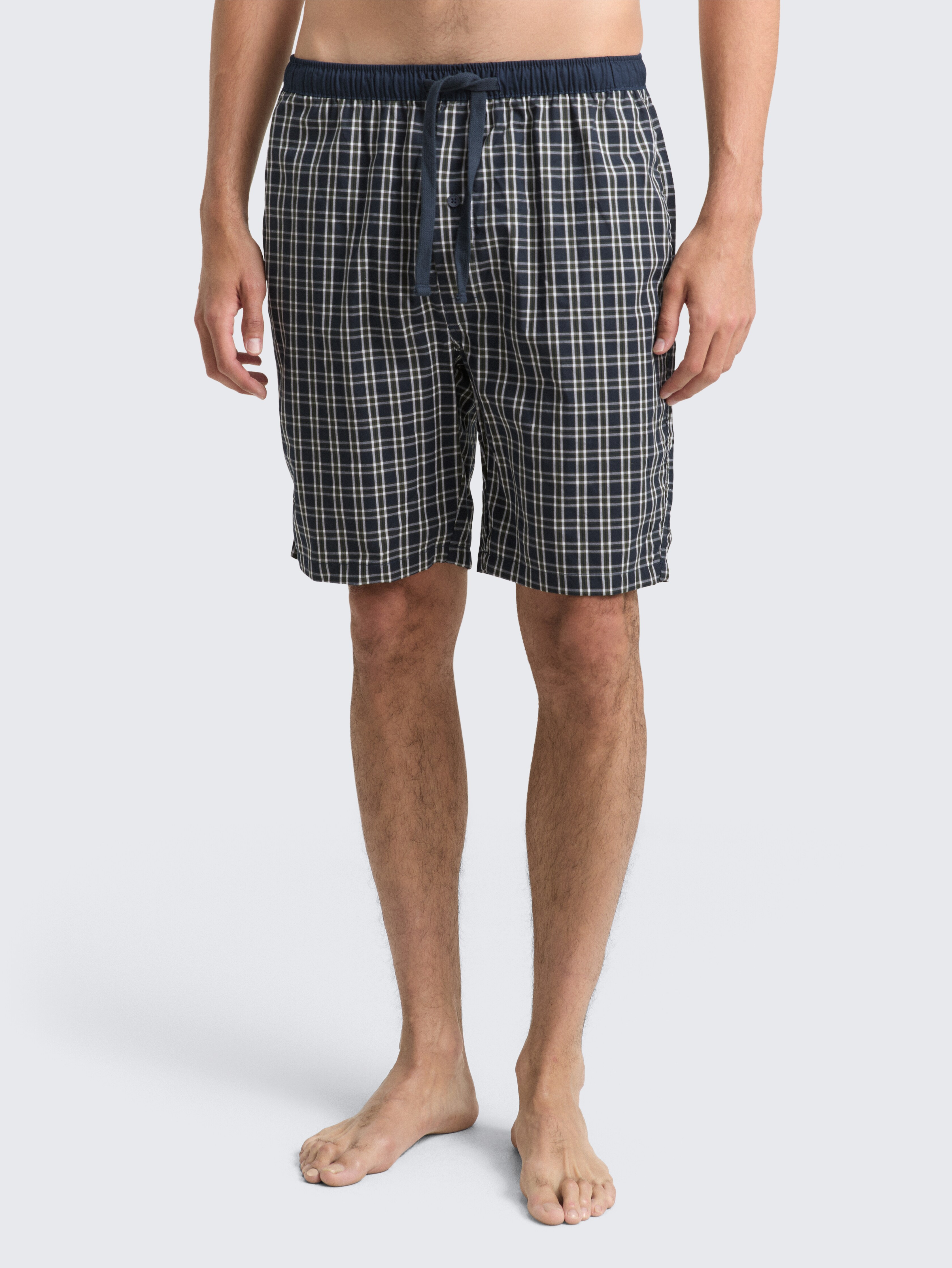 Pyjama-Shorts aus Baumwolle mit Karomuster von Men, green-dark-check