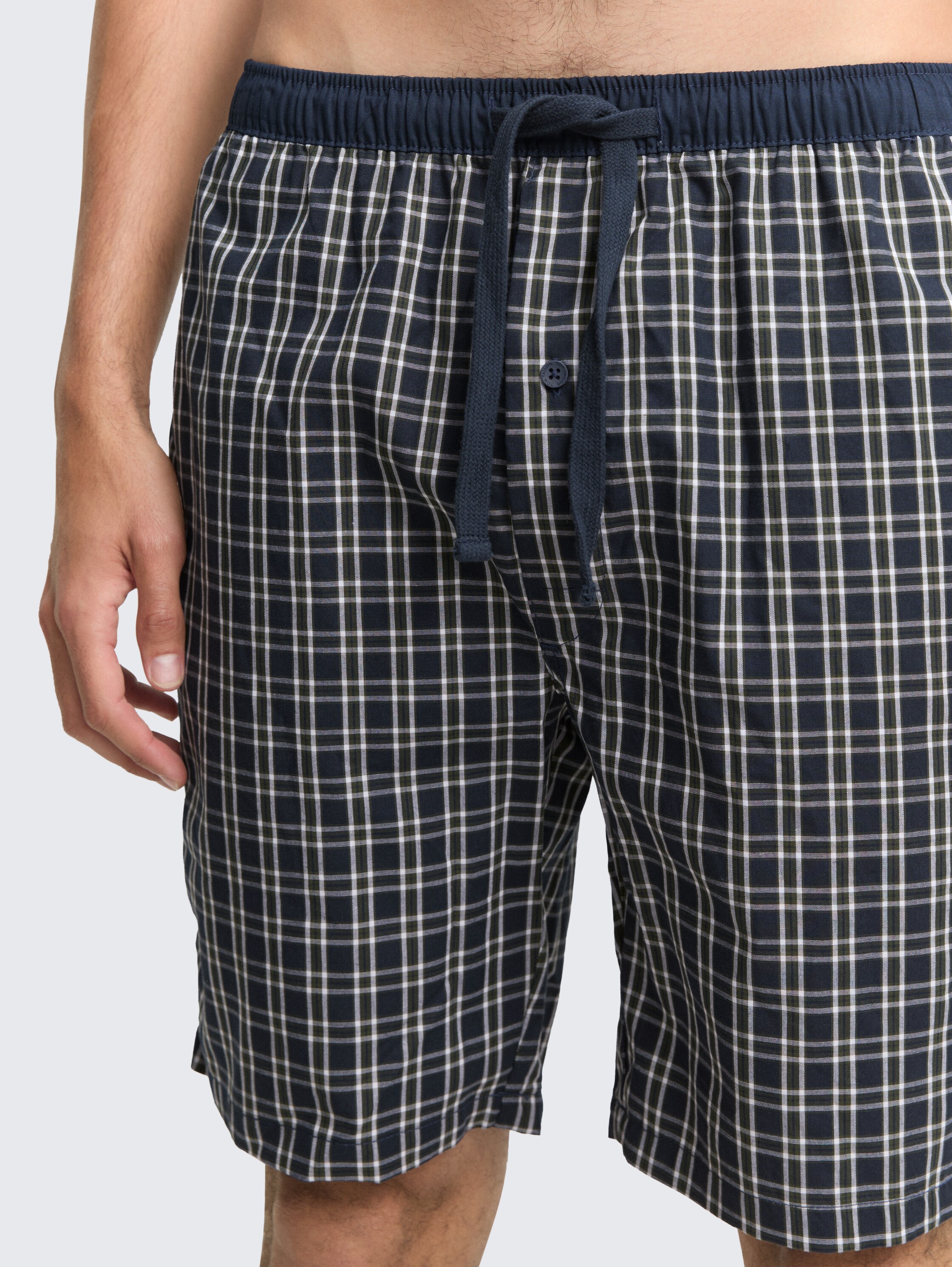Pyjama-Shorts aus Baumwolle mit Karomuster - greendarkcheck - 
