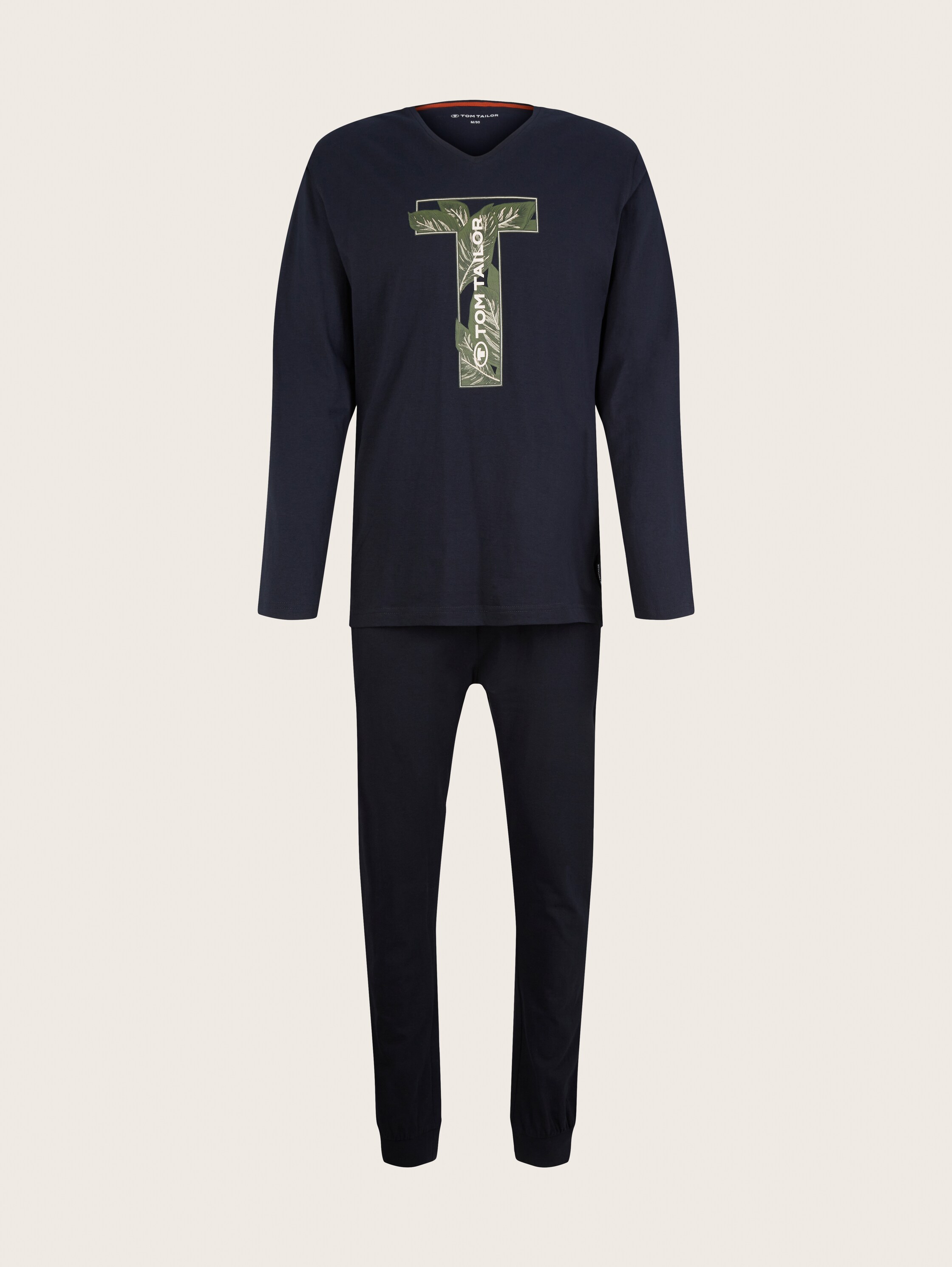 Pyjamas with a logo print - blue-dark-solid - Front product view