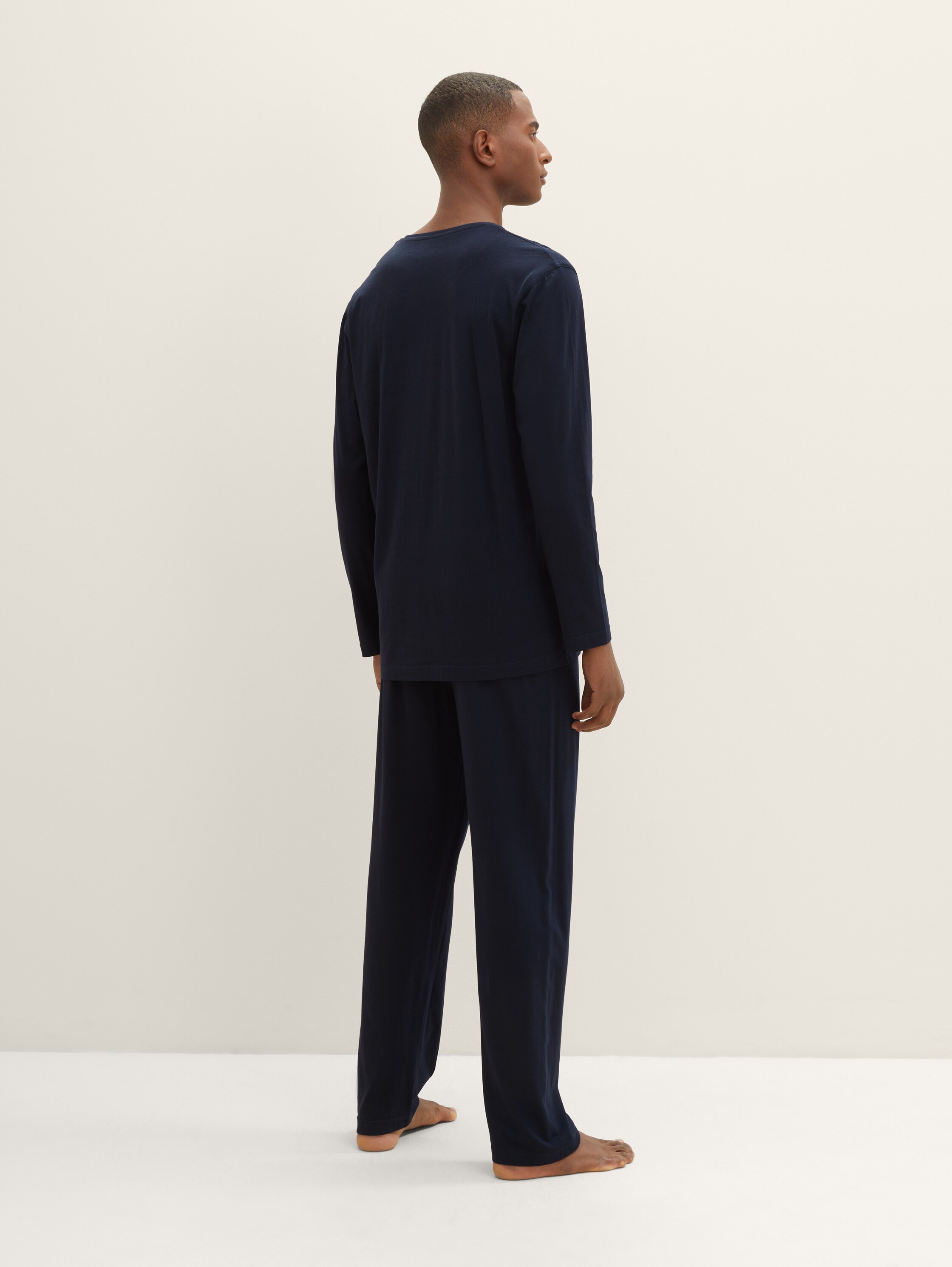 Pyjama met logoprint - blue-dark-solid - Neklijn model-achteraanzicht