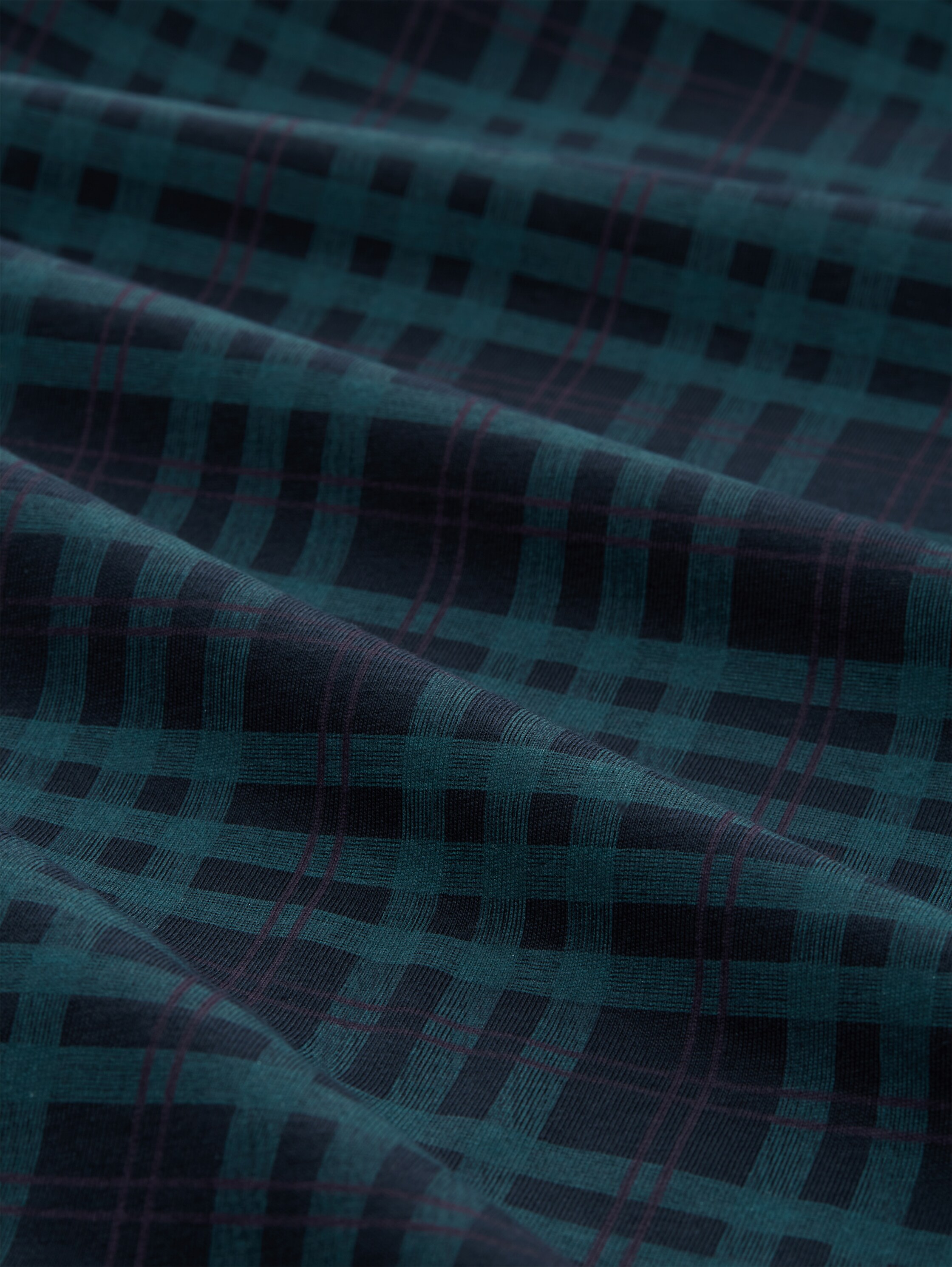 Pyjama mit Karomuster - dark green uni - Material-Ansicht