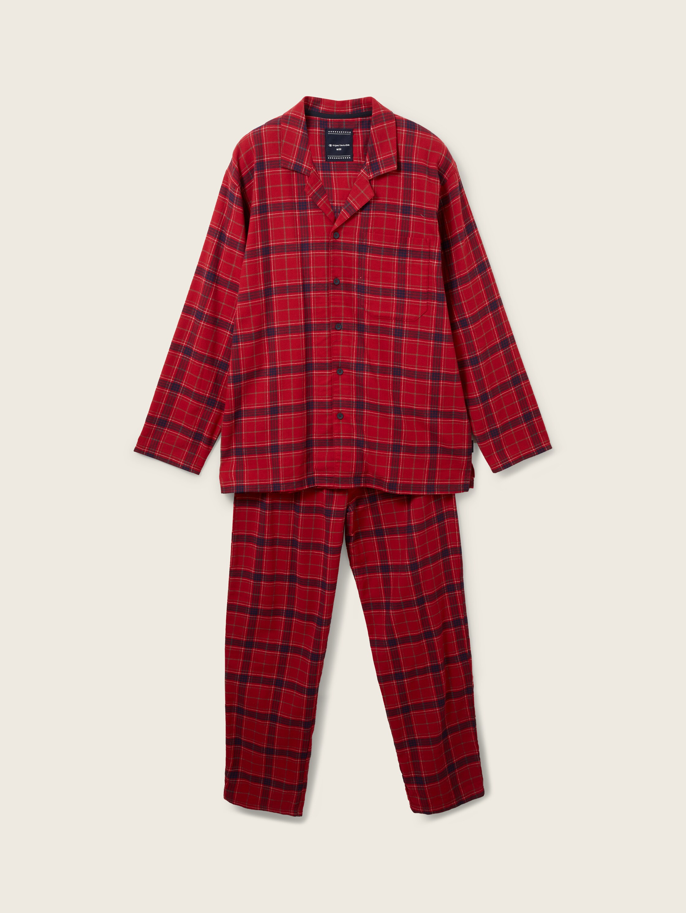 Pyjama mit Karomuster - red-medium-check - Vorder-Produkt-Ansicht