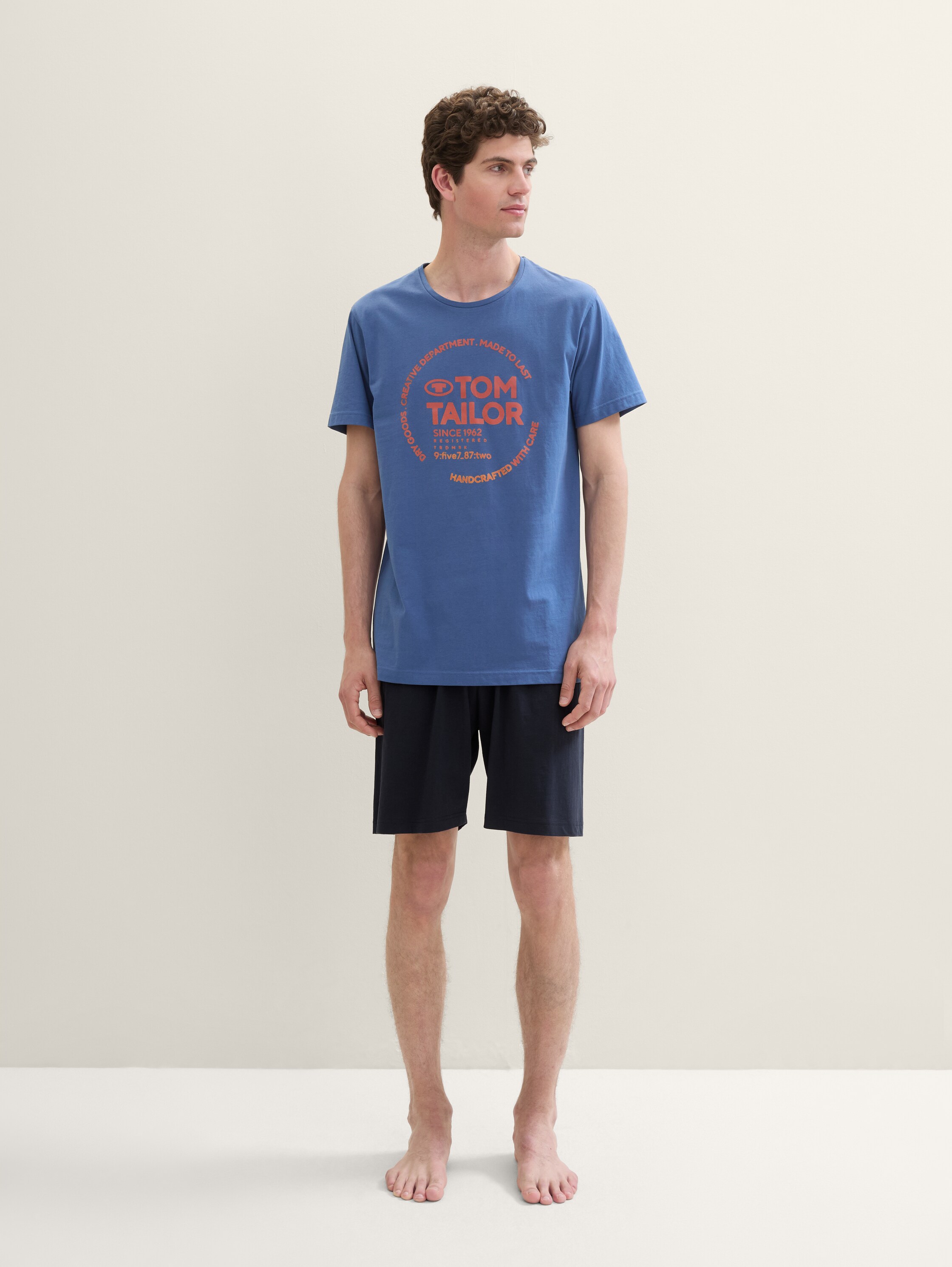 Pyjama-Set aus Baumwolle mit logo-Print - bluemediumsolid - 