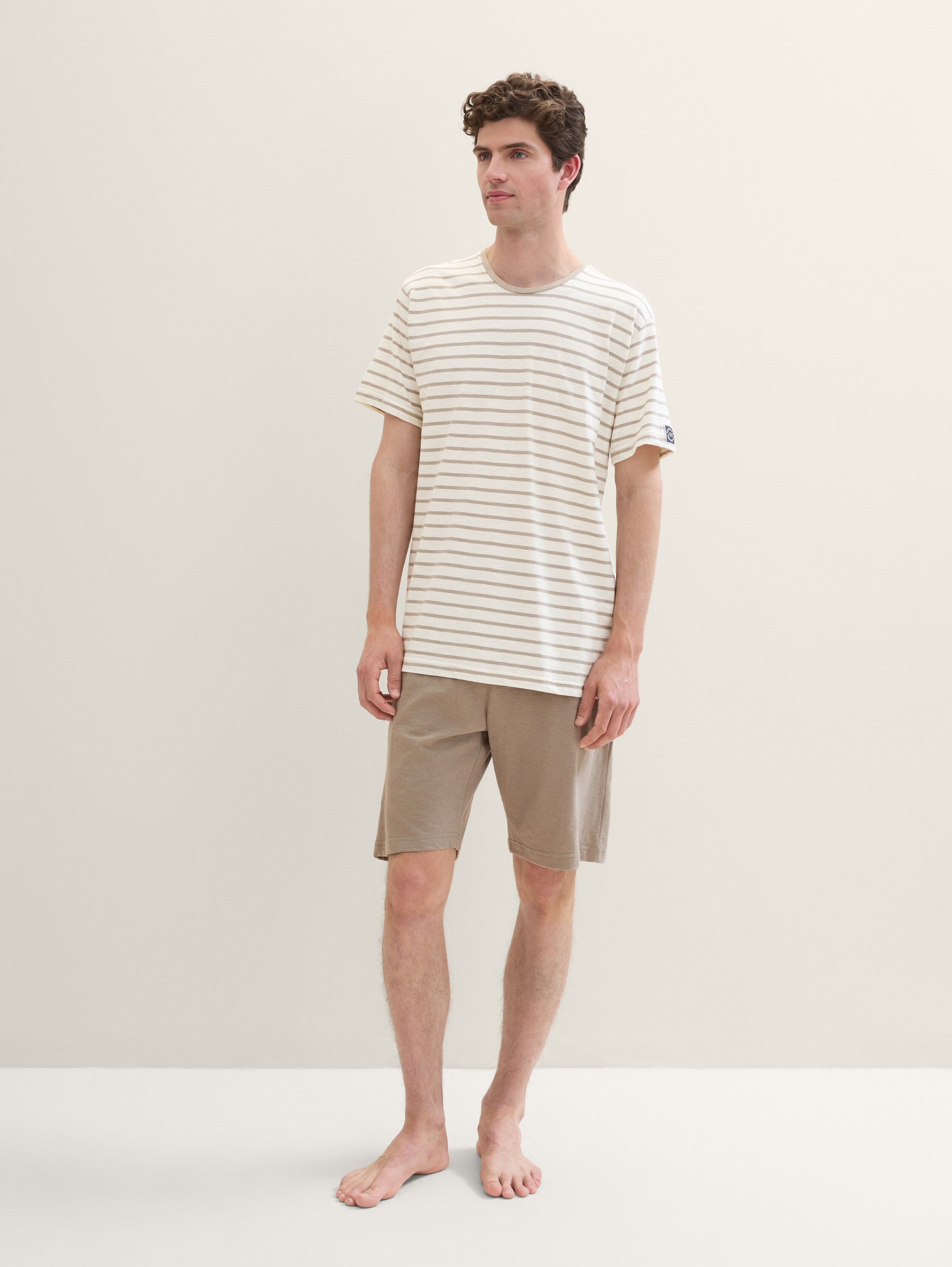 Pyjama-Set mit Streifenmuster - greydarkhorizontal_stripe - 