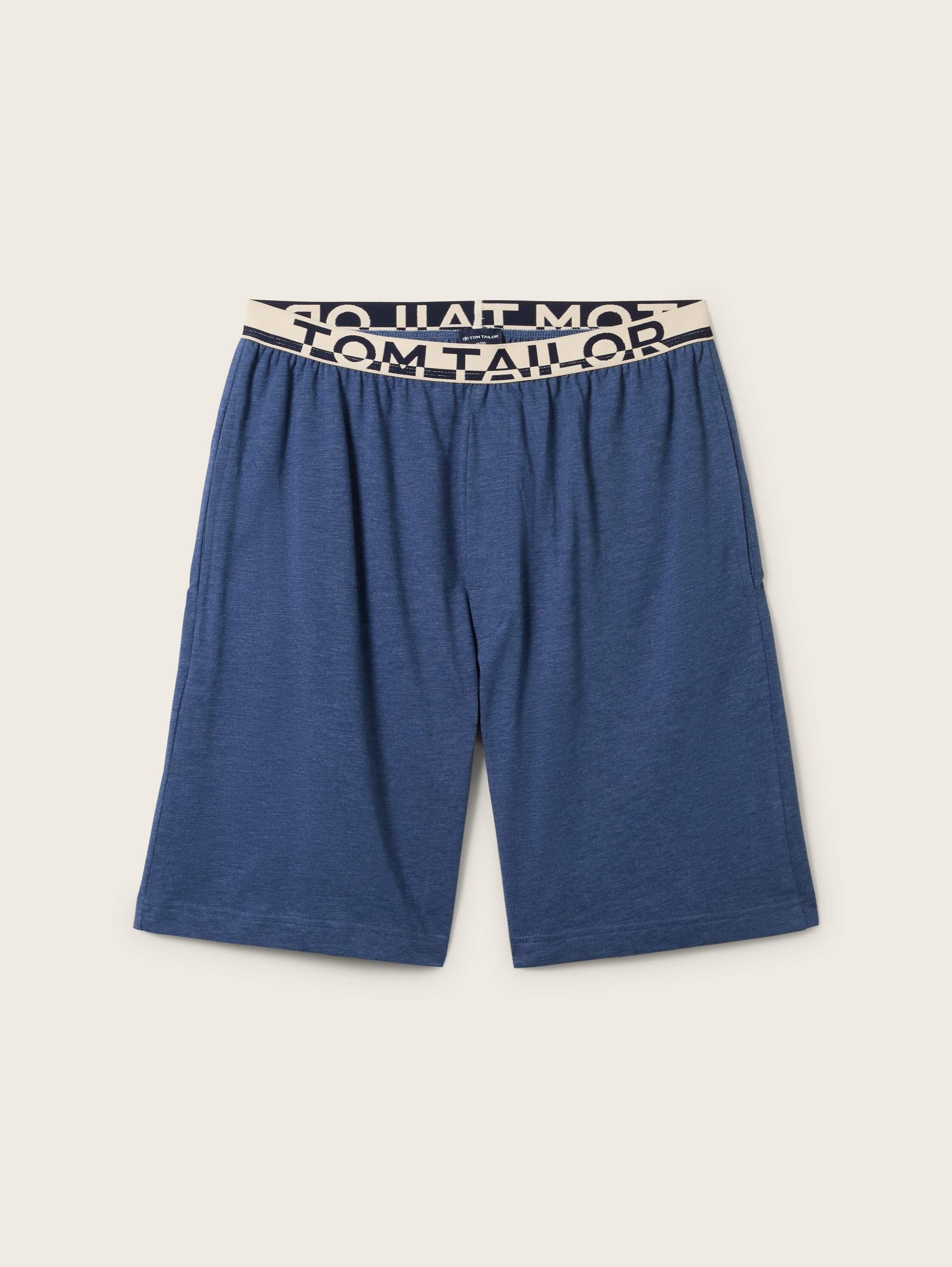 Cotton Bermuda shorts in a melange look - bluedarksolid - 