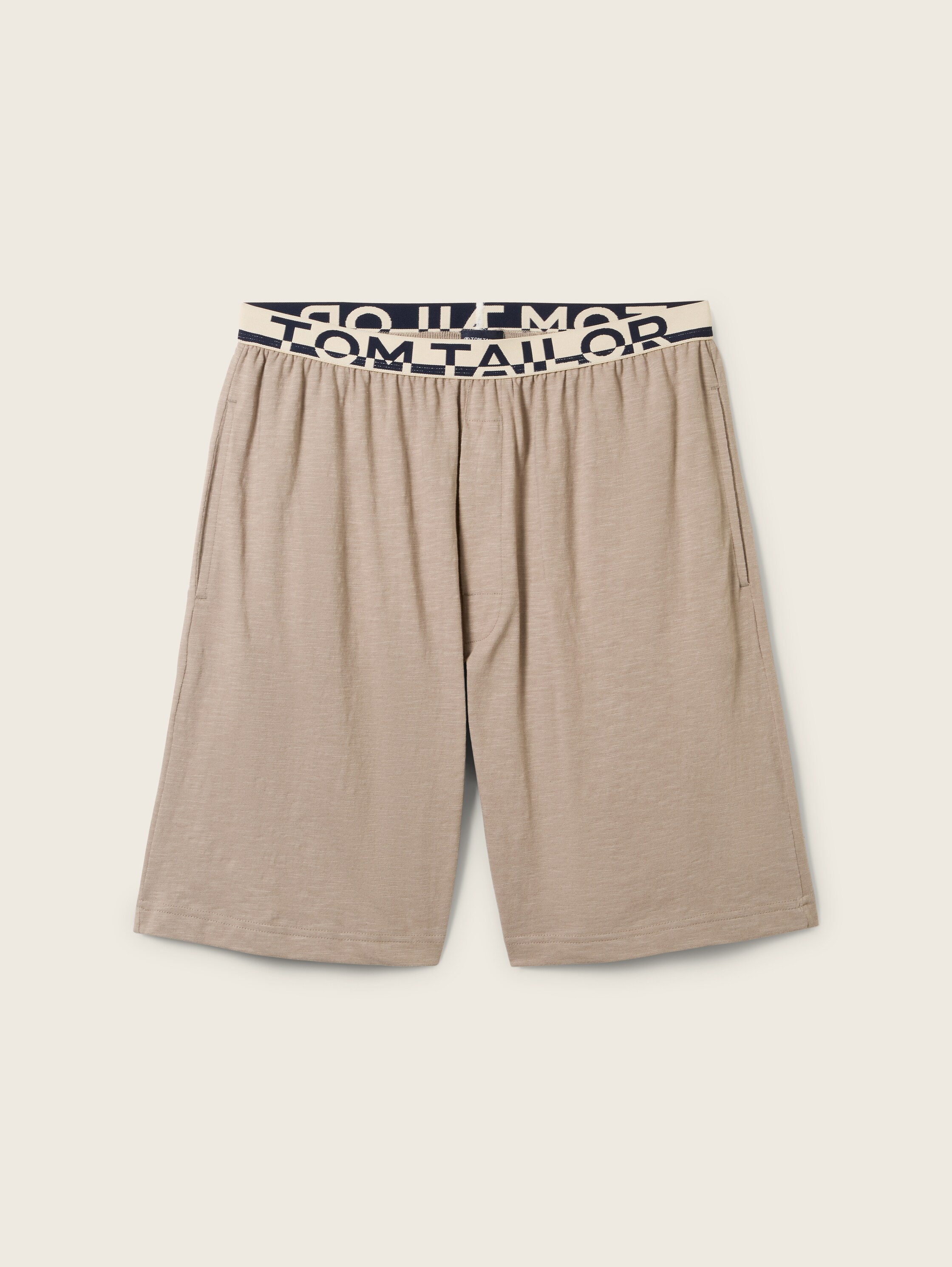 Katoenen bermuda in een gemêleerde look - greymediummelange - 