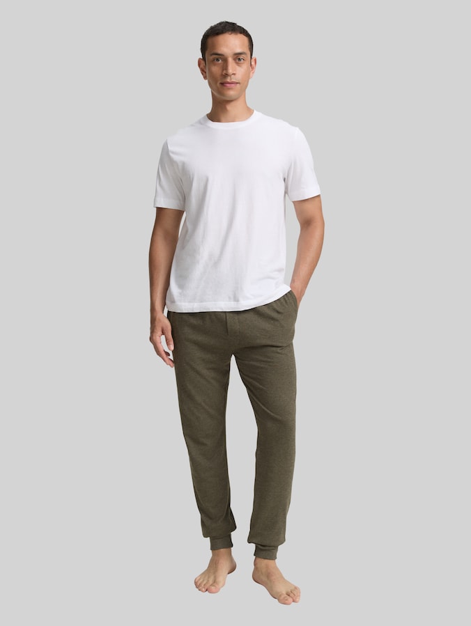 Pyjama-Hose in Melange-Optik von Men, green-medium-melange