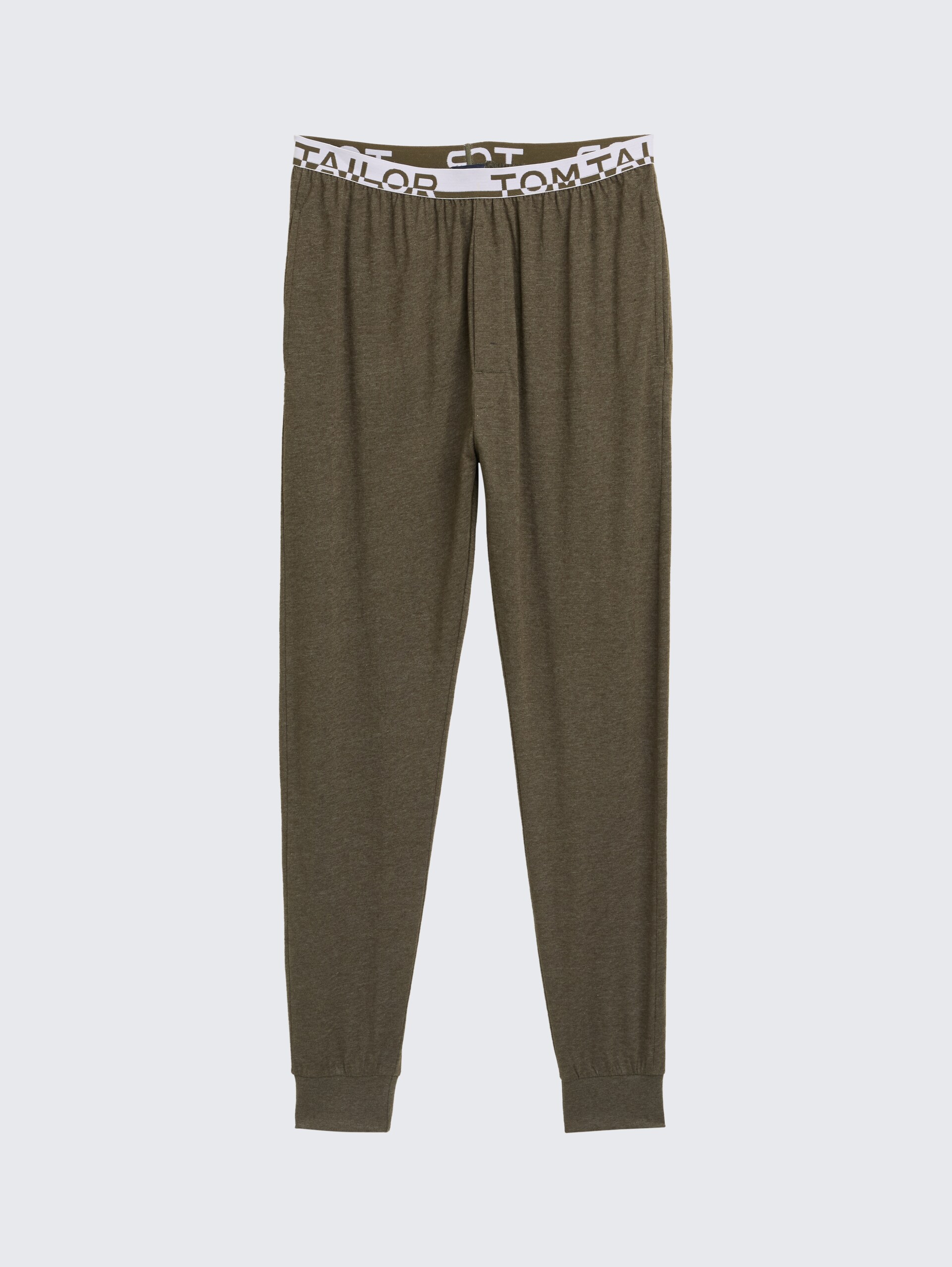 Pyjama-Hose in Melange-Optik - green-medium-melange - Vorder-Produkt-Ansicht