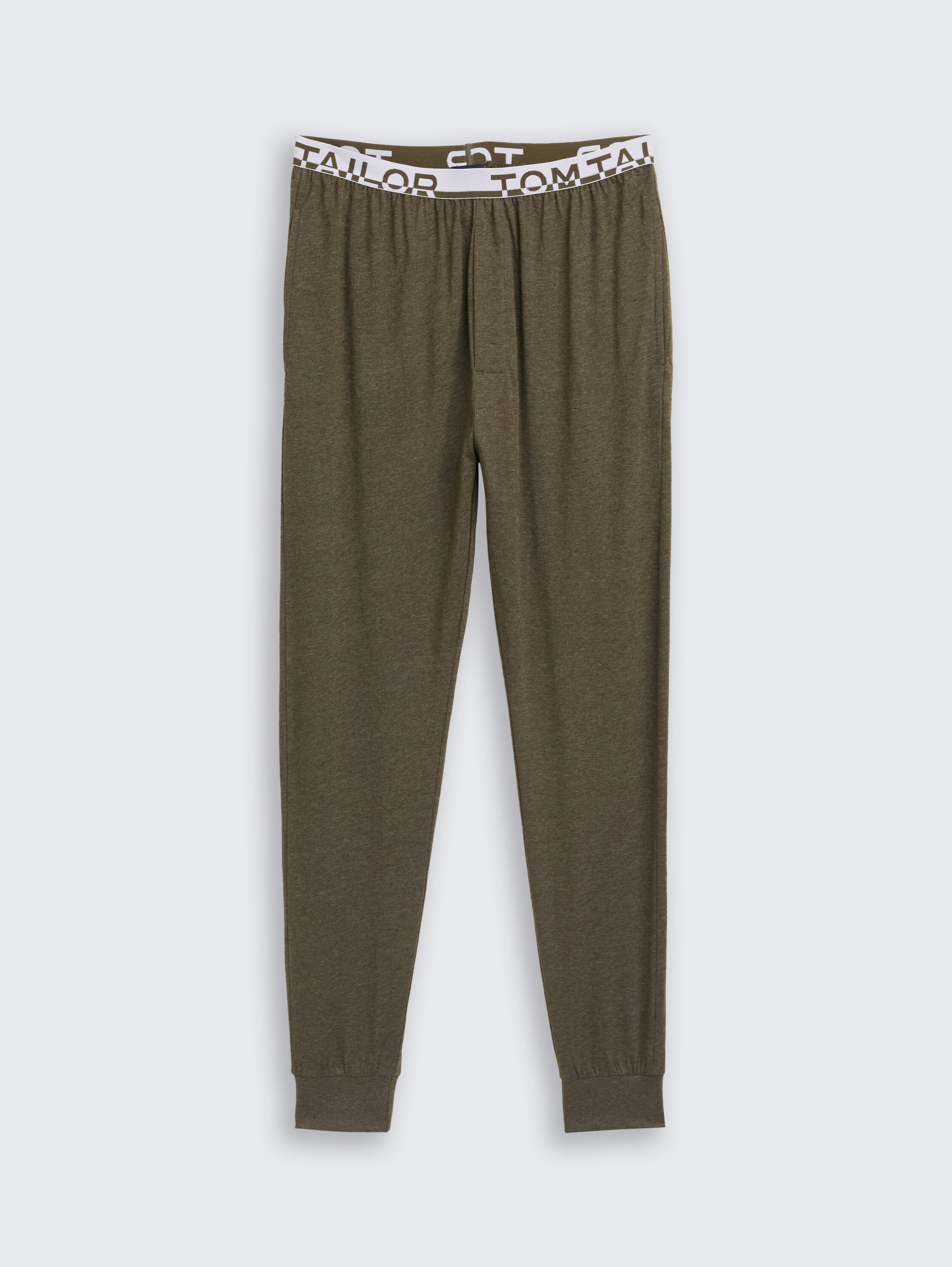 Pyjama trousers in a melange look - greenmediummelange - 