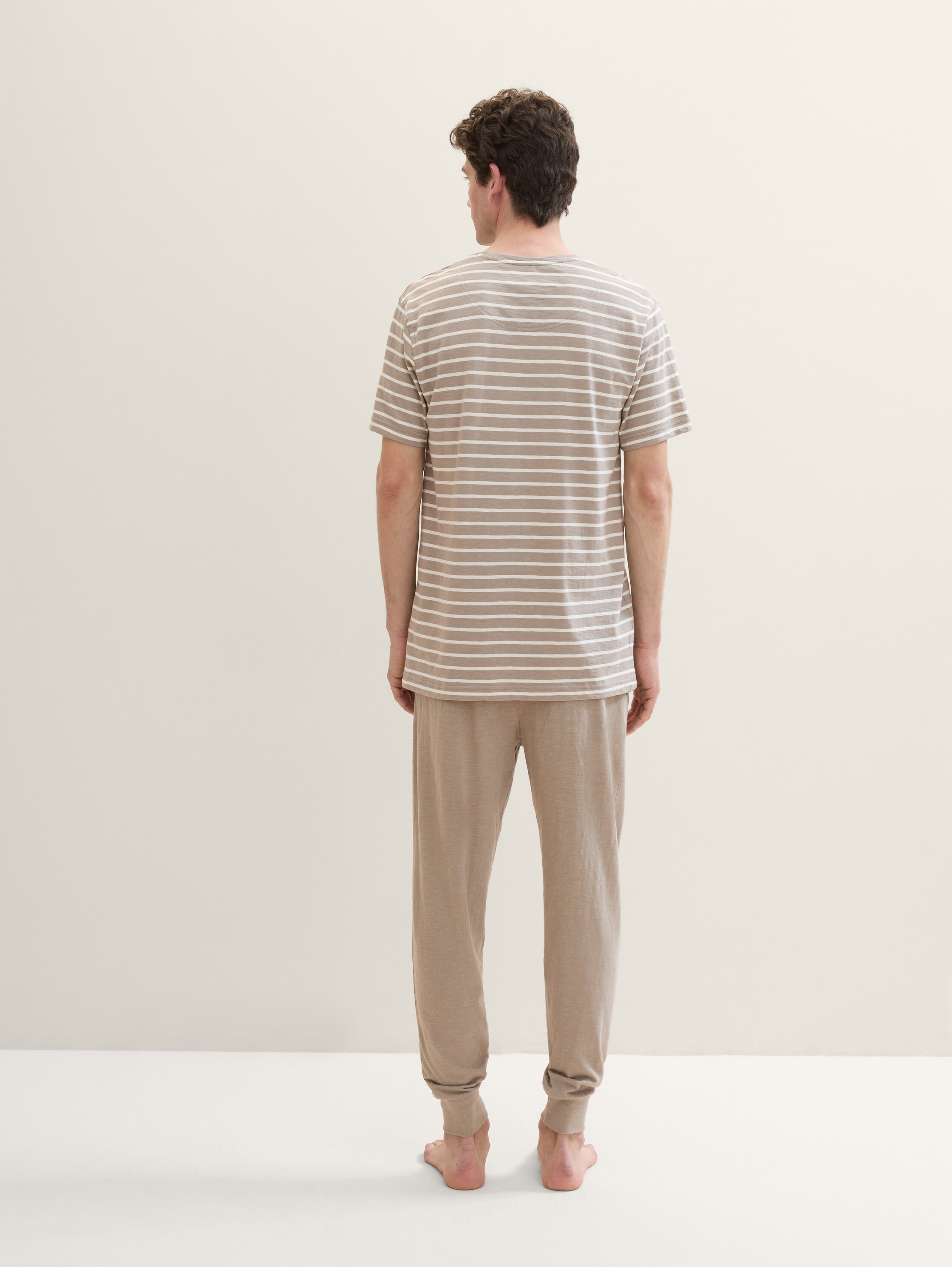 Pyjamabroek in gemêleerde look - greymediummelange - 
