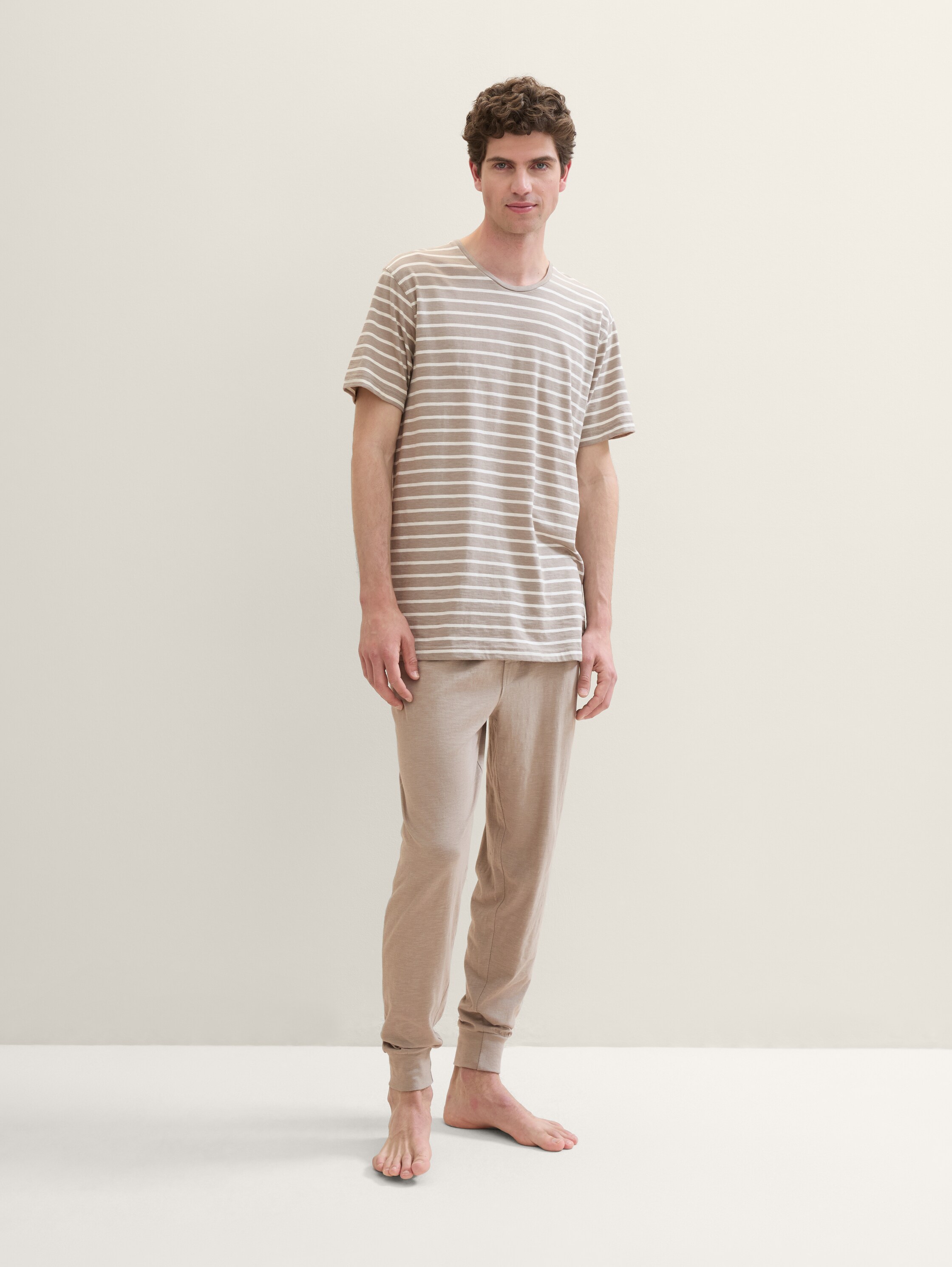 Pyjamabroek in gemêleerde look - greymediummelange - 