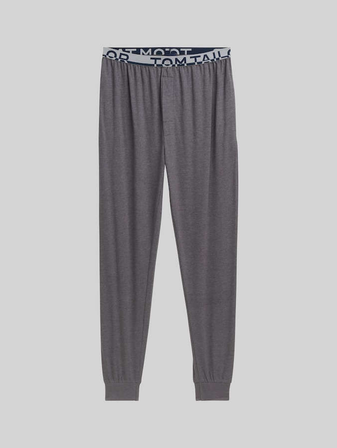 Pyjama trousers in a melange look by Men, grey-dark-melange