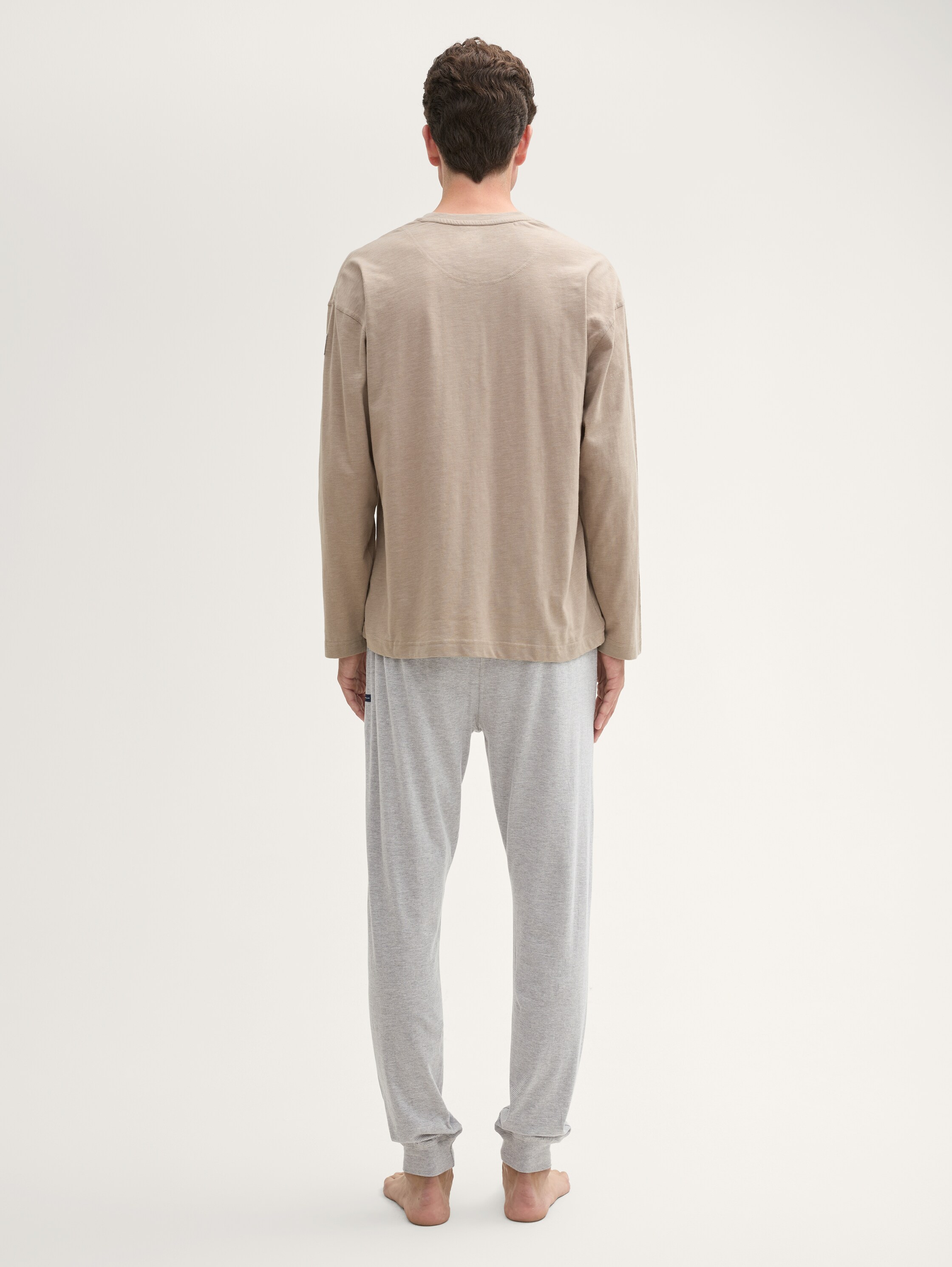 Pyjama-Hose in Melange-Optik - greylightmelange - 