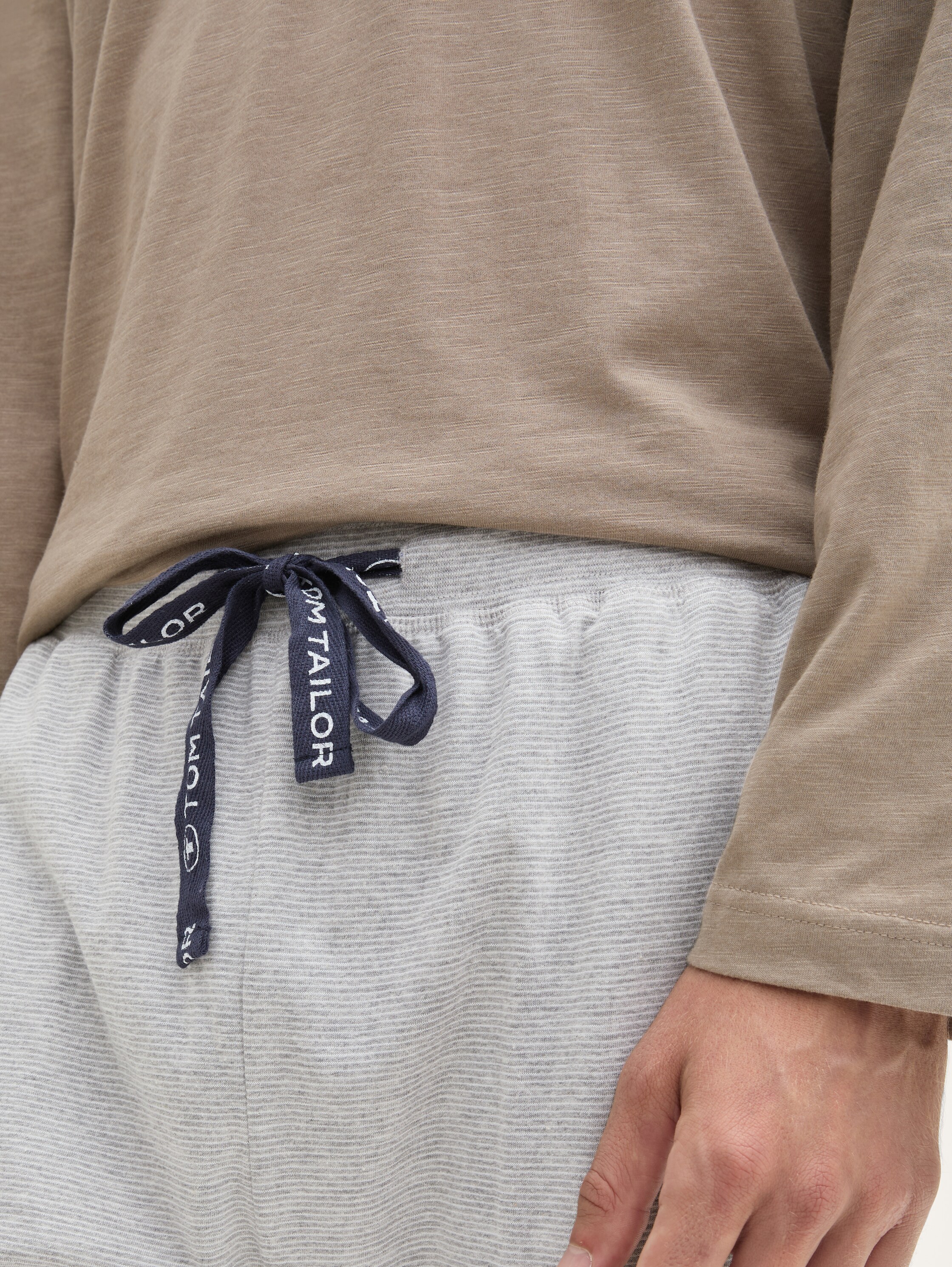 Pyjama-Hose in Melange-Optik - greylightmelange - 