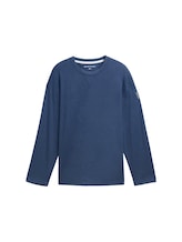 Ausgewählt, Pyjama Langarmshirt in Melange-Optik von Tom Tailor, blau