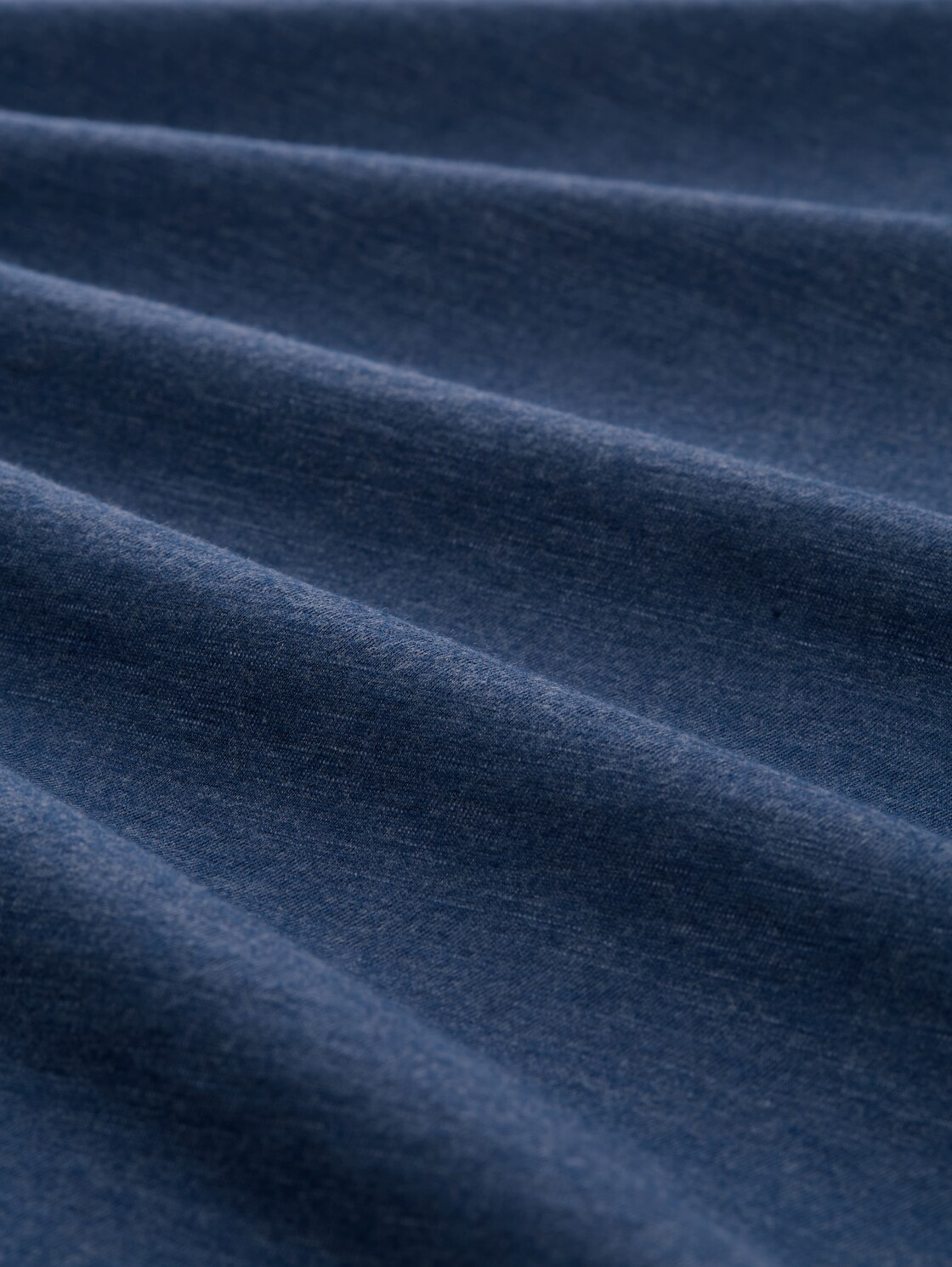 Pyjama Langarmshirt in Melange-Optik - blue-dark-solid - Material-Ansicht