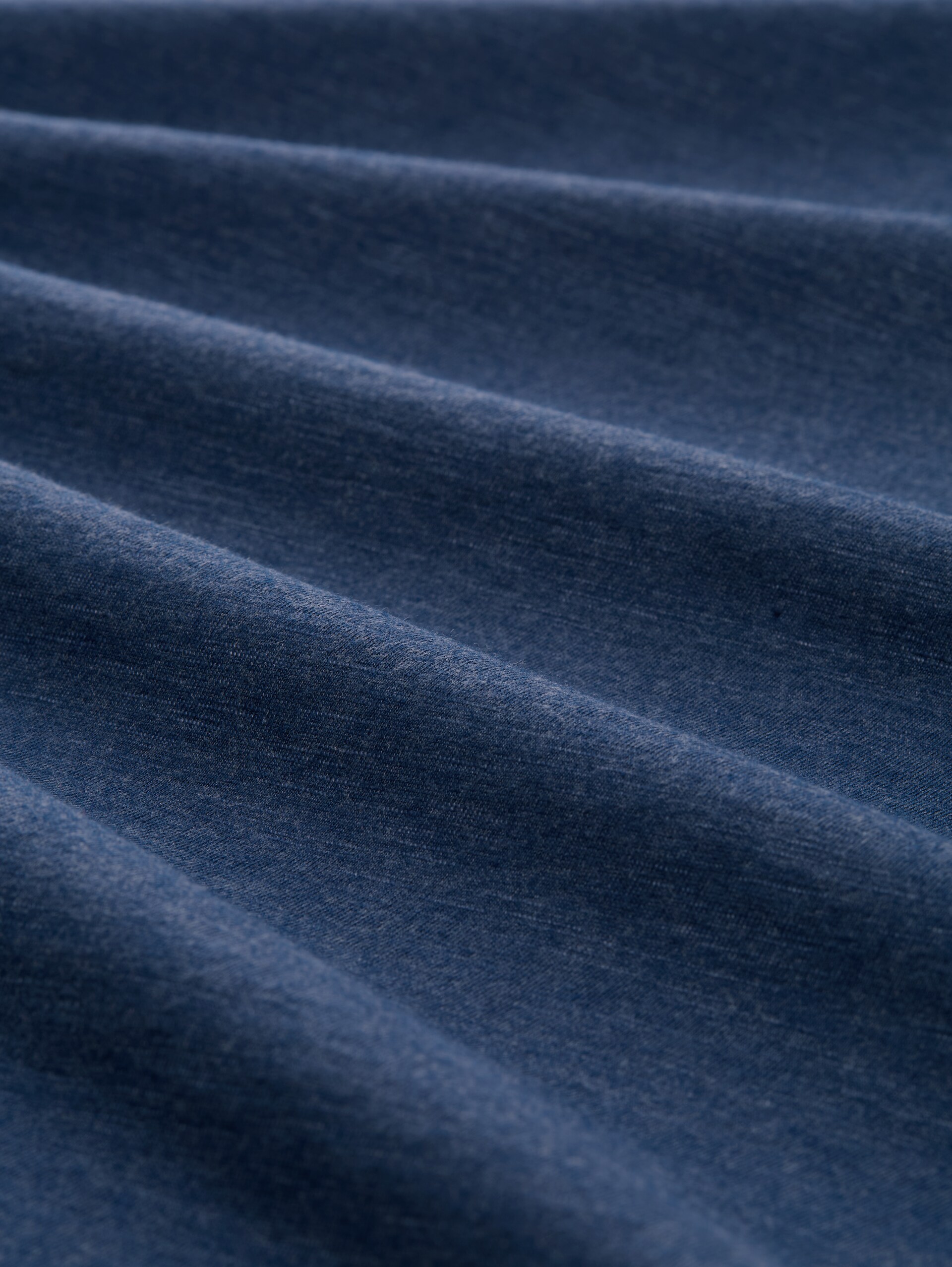 Pyjama Langarmshirt in Melange-Optik - blue-dark-solid - Material-Ansicht
