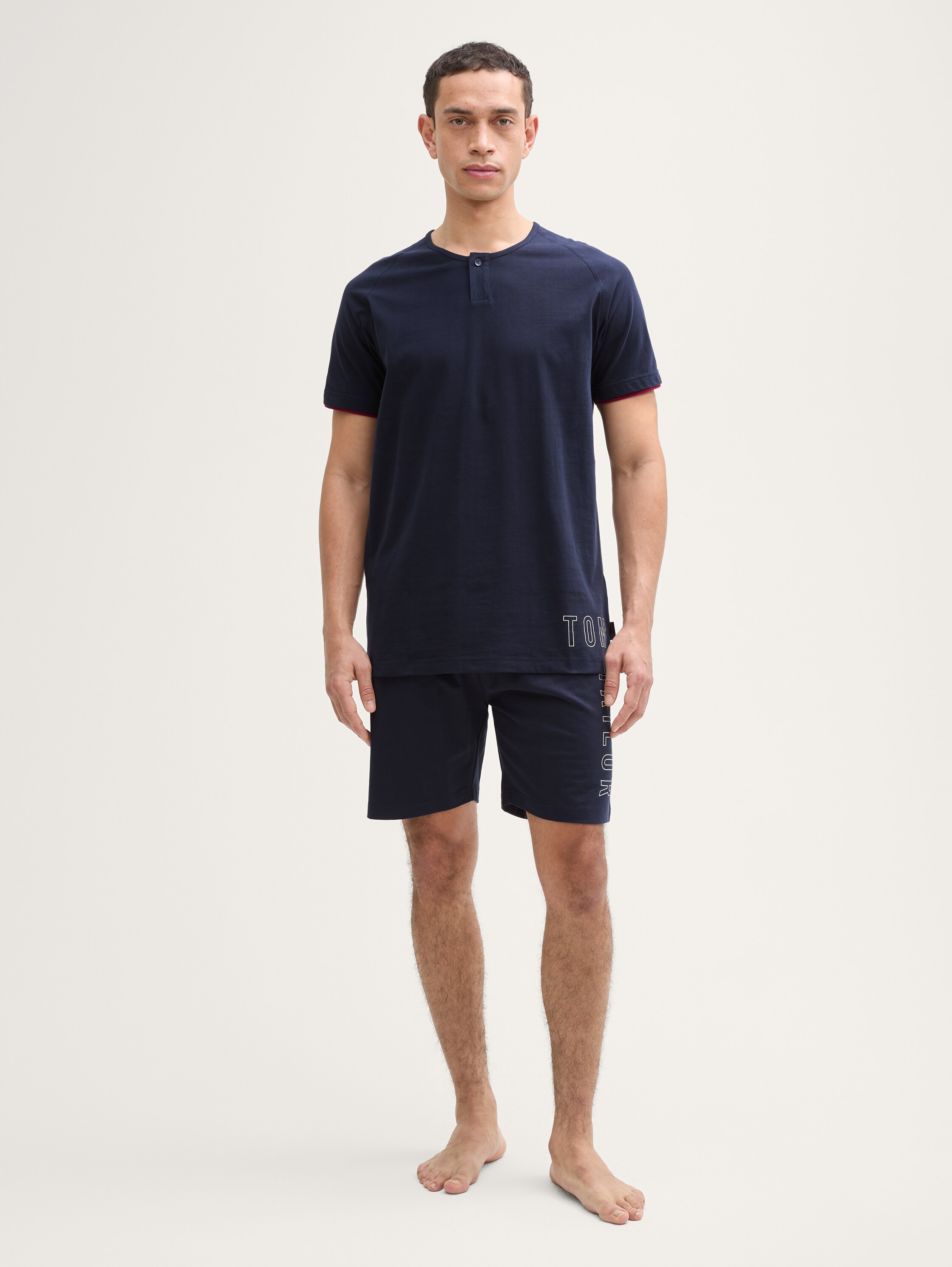 Pyjama-Set aus Baumwolle - ltblue_uni - 