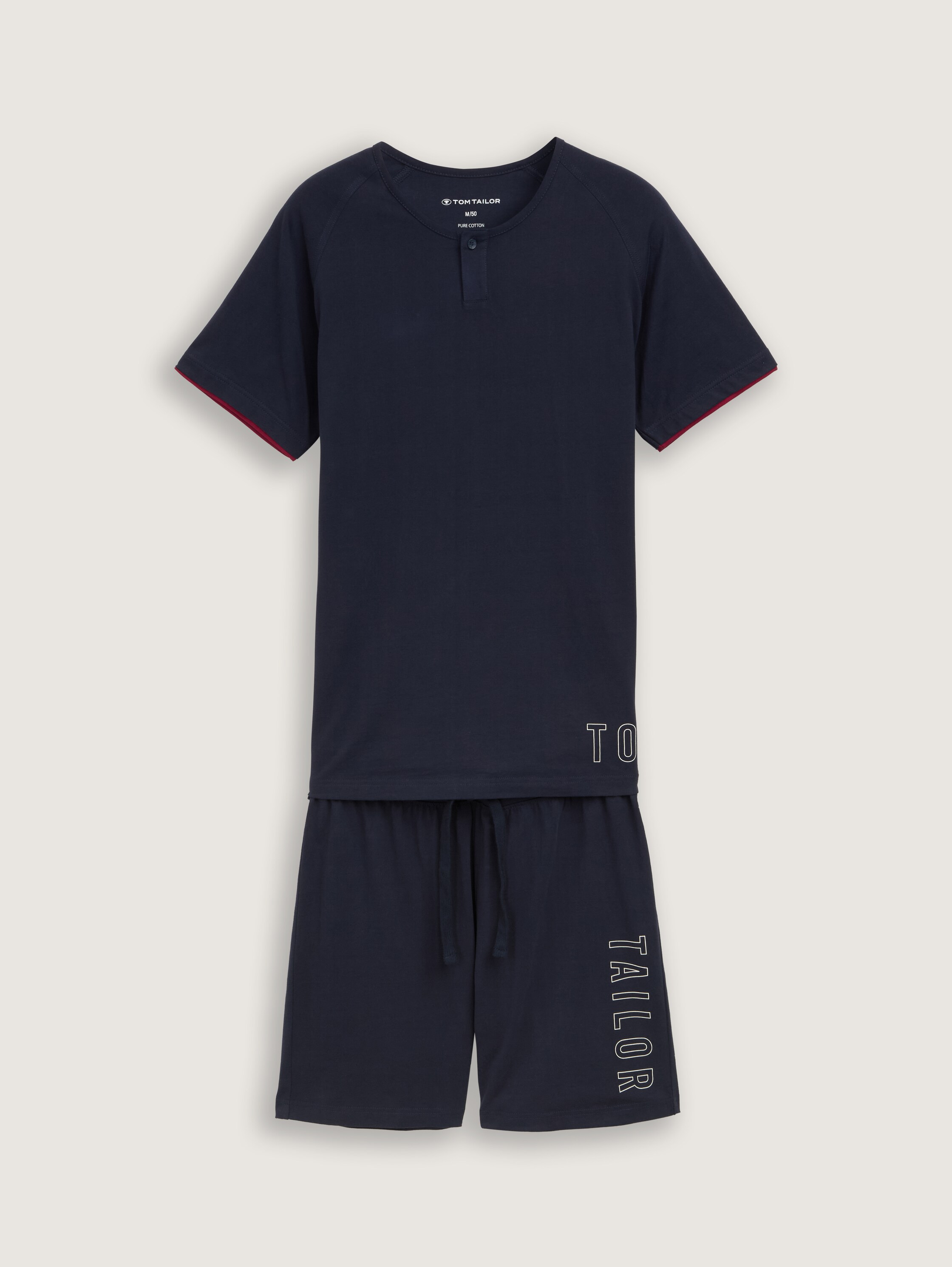 Pyjama-Set aus Baumwolle - ltblue_uni - 