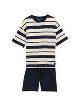 Ausgewählt, Pyjama-Set aus Baumwolle von Tom Tailor, blau