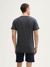 Pyjamaset met streepjesmotief - blue stripe - Neklijn model-achteraanzicht