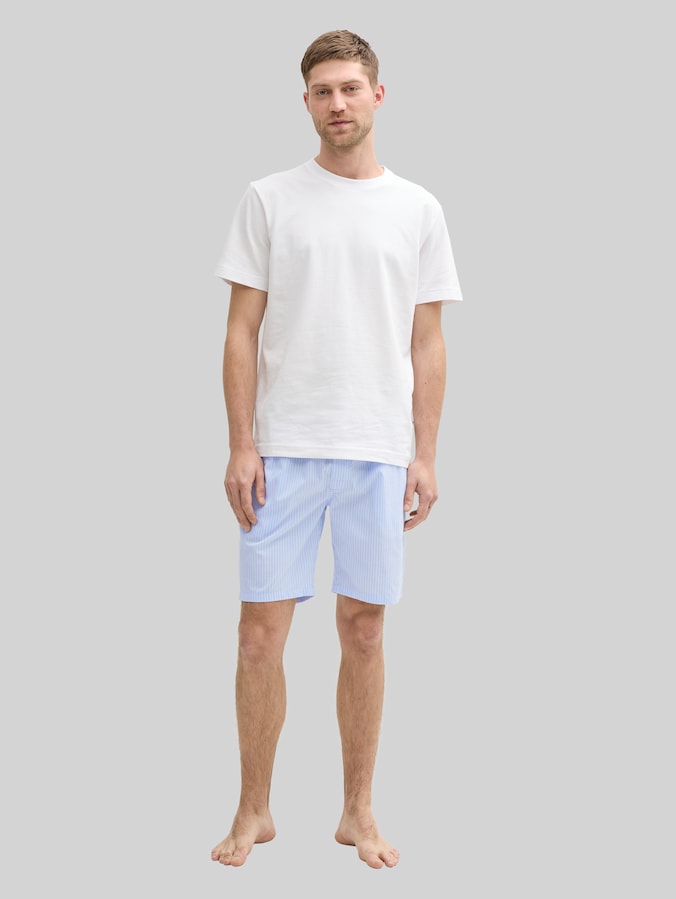 Pyjama-Shorts aus Baumwolle mit Streifenmuster von Men, blue-light-stripe